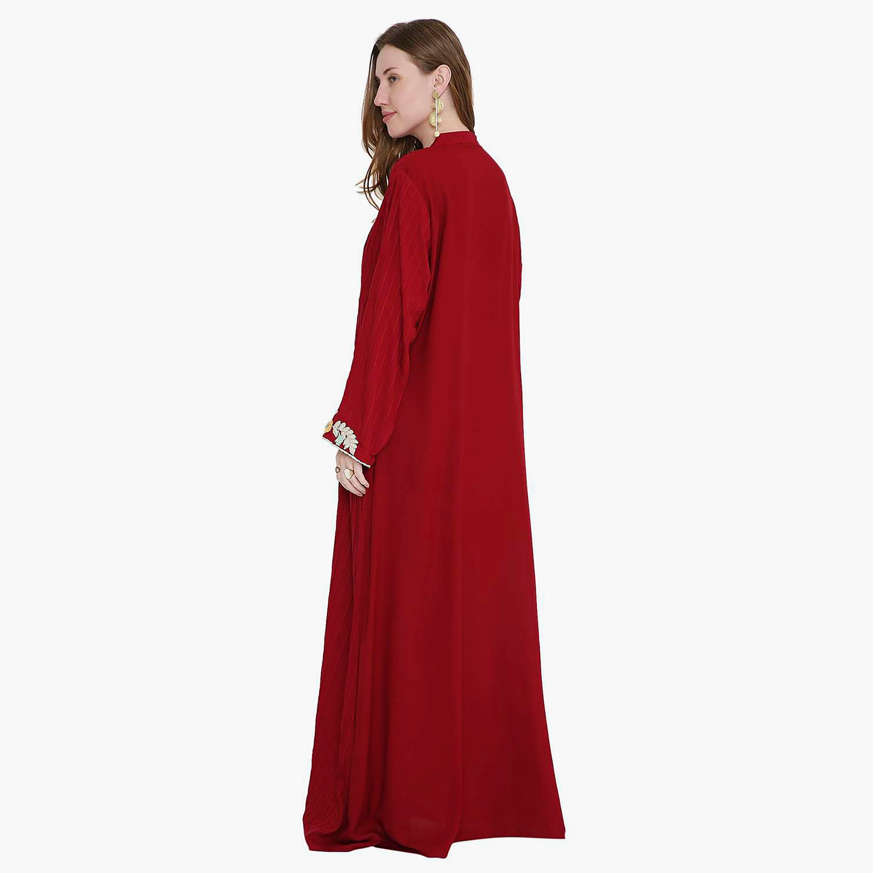 جلابية نسائية مطرزة وياقة ماندارين إغلاق بدبوس من هانا اند سارة-women-arabicclothing-jalabiyas-image-10