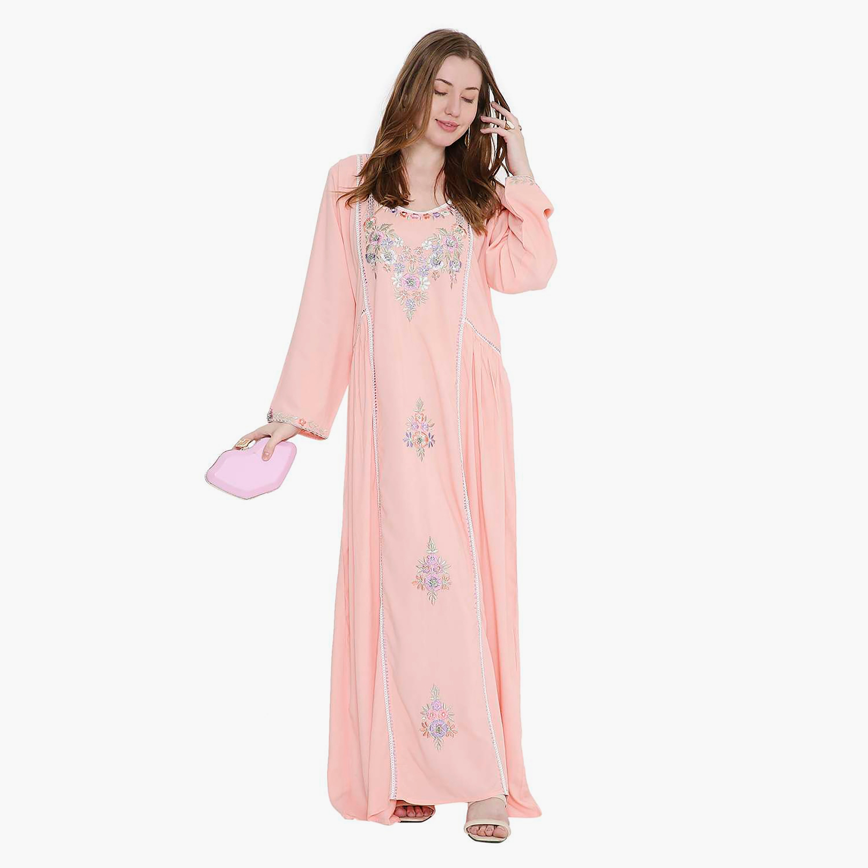 جلابية نسائية مطرزة بالزهور من هانا اند سارة-women-arabicclothing-jalabiyas-image-11