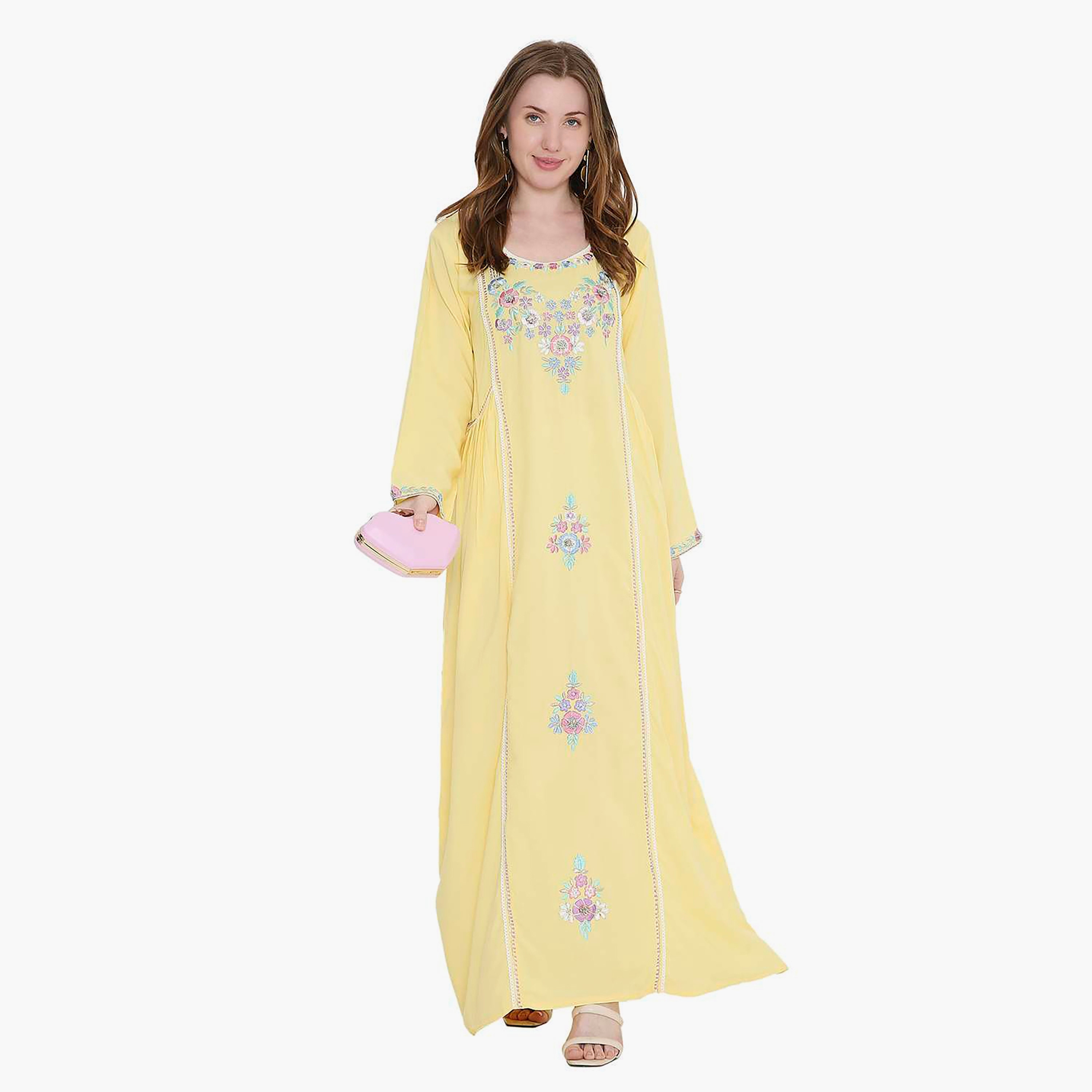 جلابية نسائية مطرزة بالزهور من هانا اند سارة-women-arabicclothing-jalabiyas-image-6