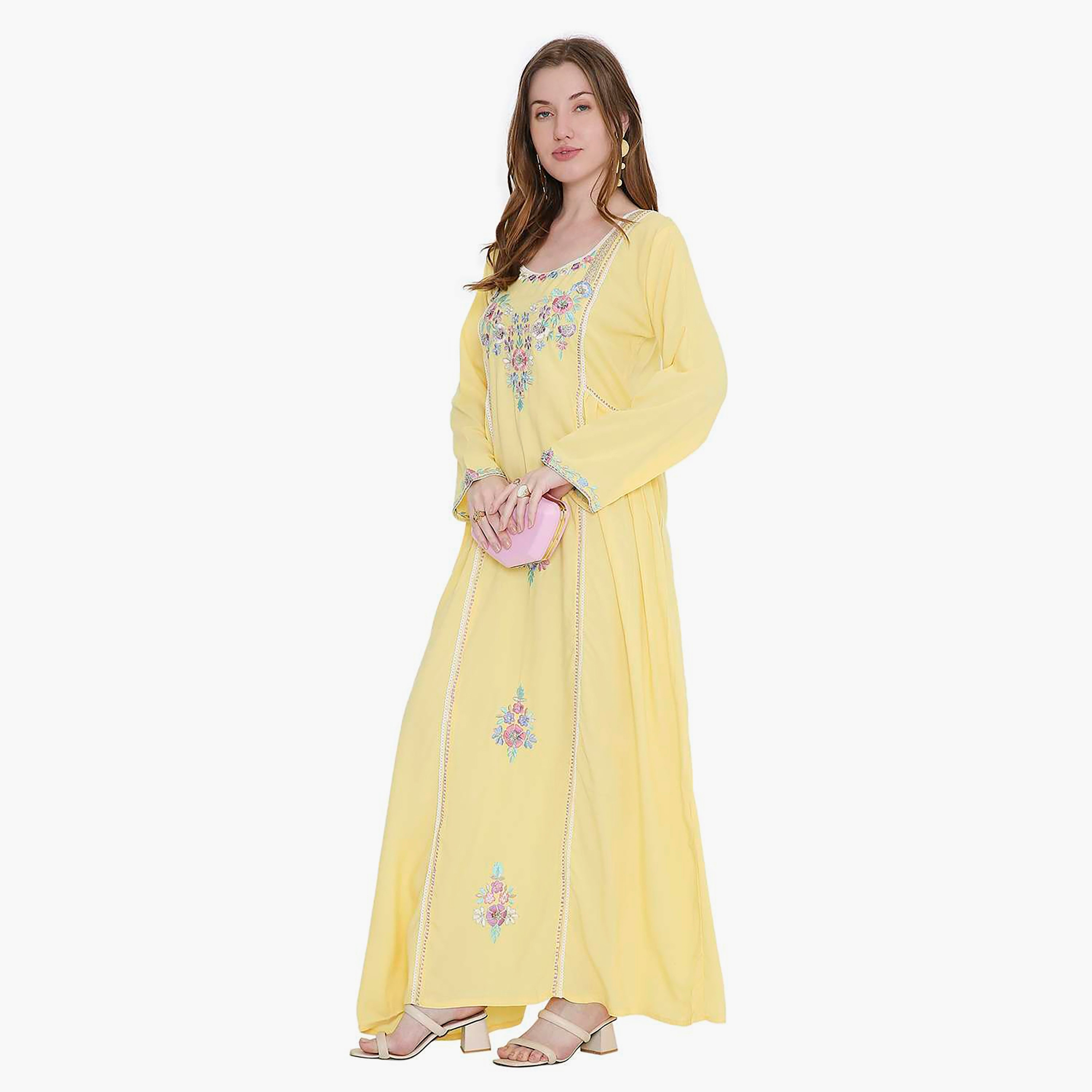 جلابية نسائية مطرزة بالزهور من هانا اند سارة-women-arabicclothing-jalabiyas-image-8