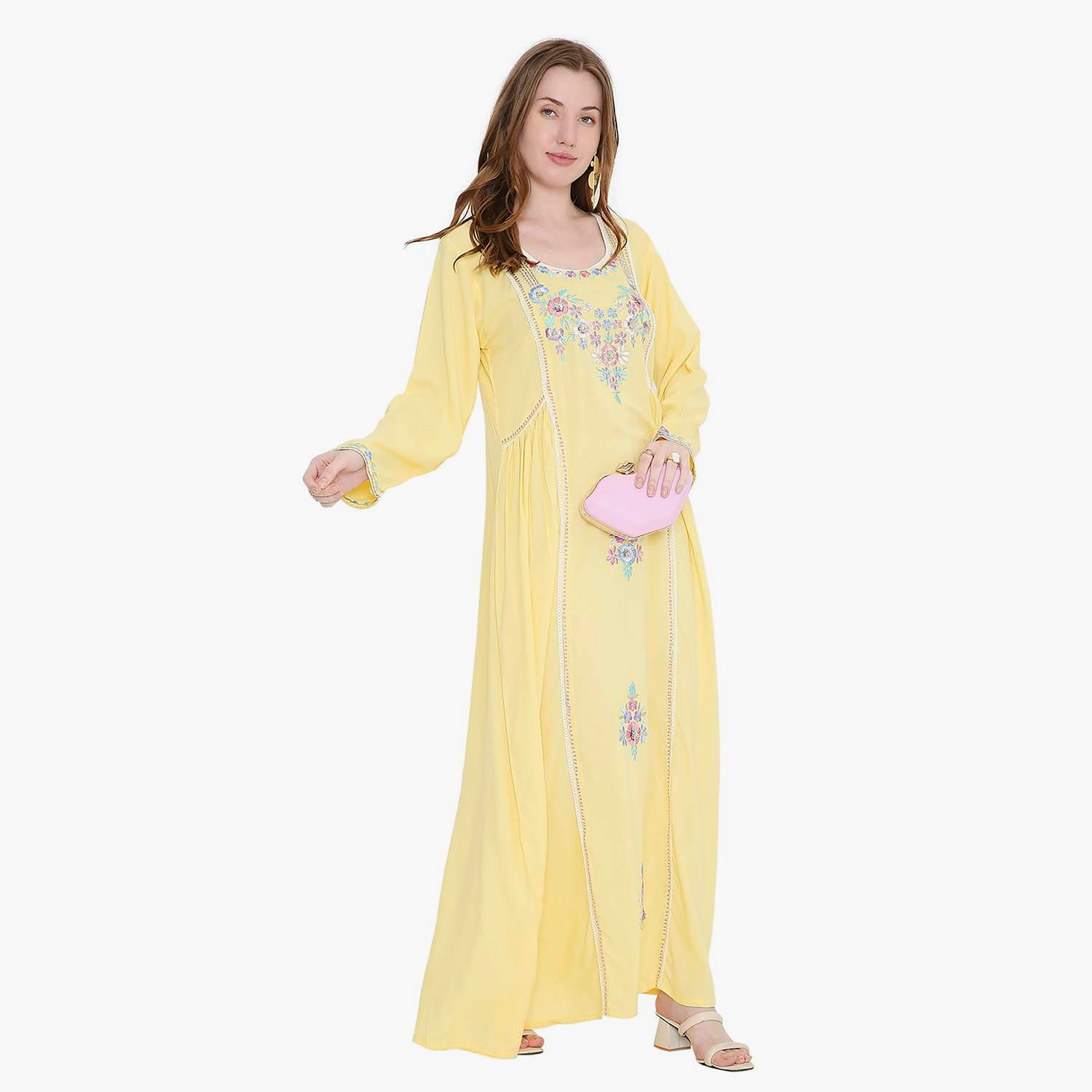 جلابية نسائية مطرزة بالزهور من هانا اند سارة-women-arabicclothing-jalabiyas-image-9
