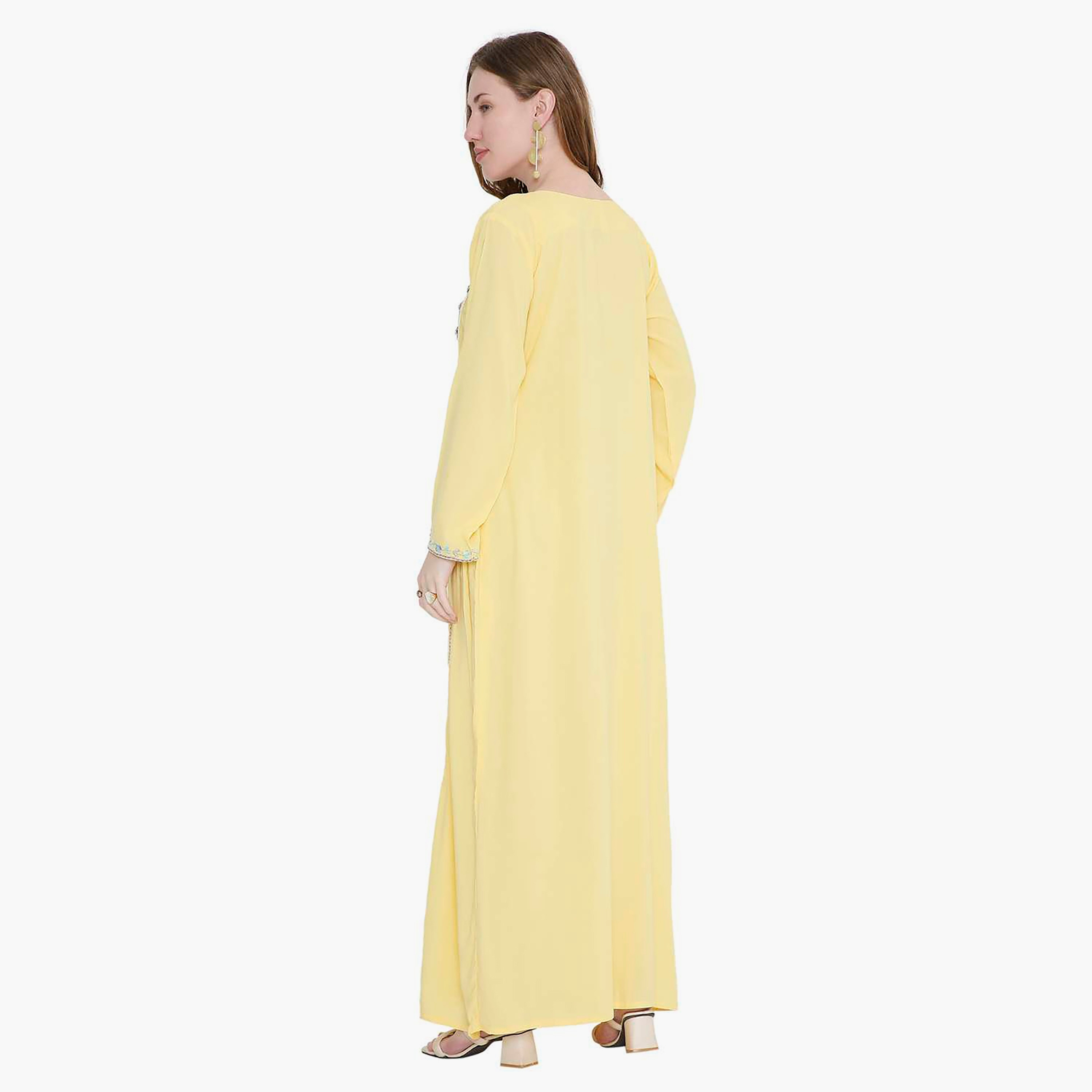 جلابية نسائية مطرزة بالزهور من هانا اند سارة-women-arabicclothing-jalabiyas-image-10