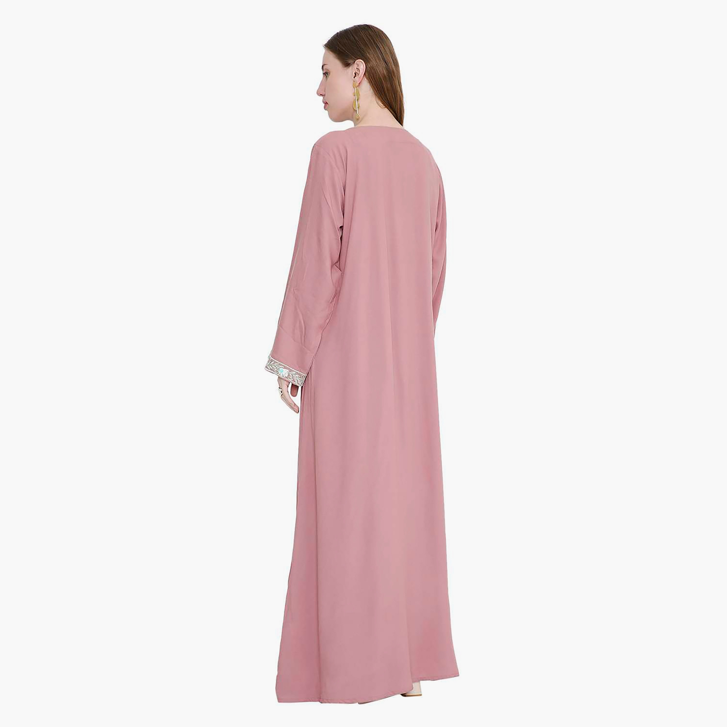 HanaandSara Leaf Embroidered Women's Jalabiya-women-arabicclothing-jalabiyas-image-10