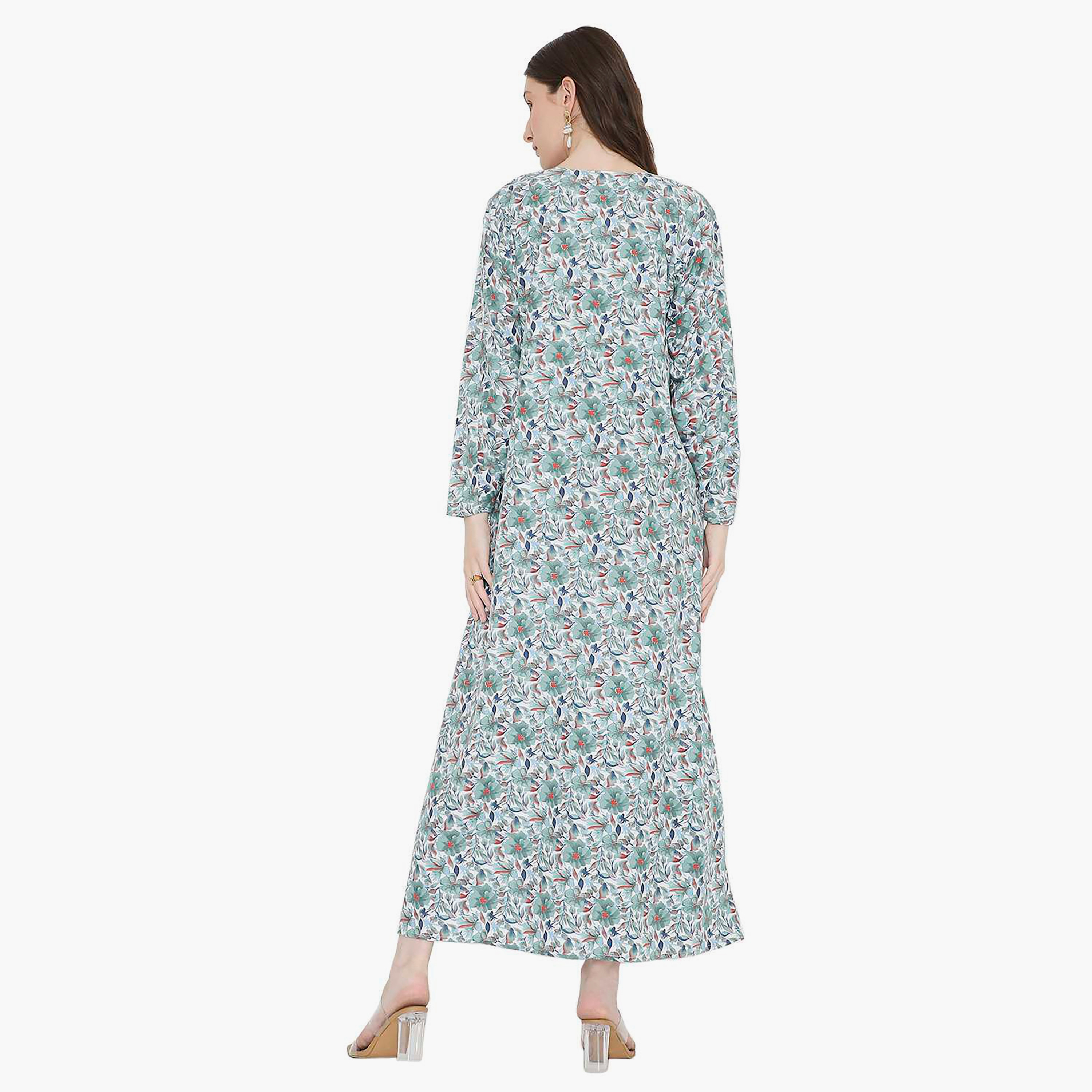 جلابية نسائية مطرزة و بطبعة زهور من هانا أند سارة-women-arabicclothing-jalabiyas-image-5
