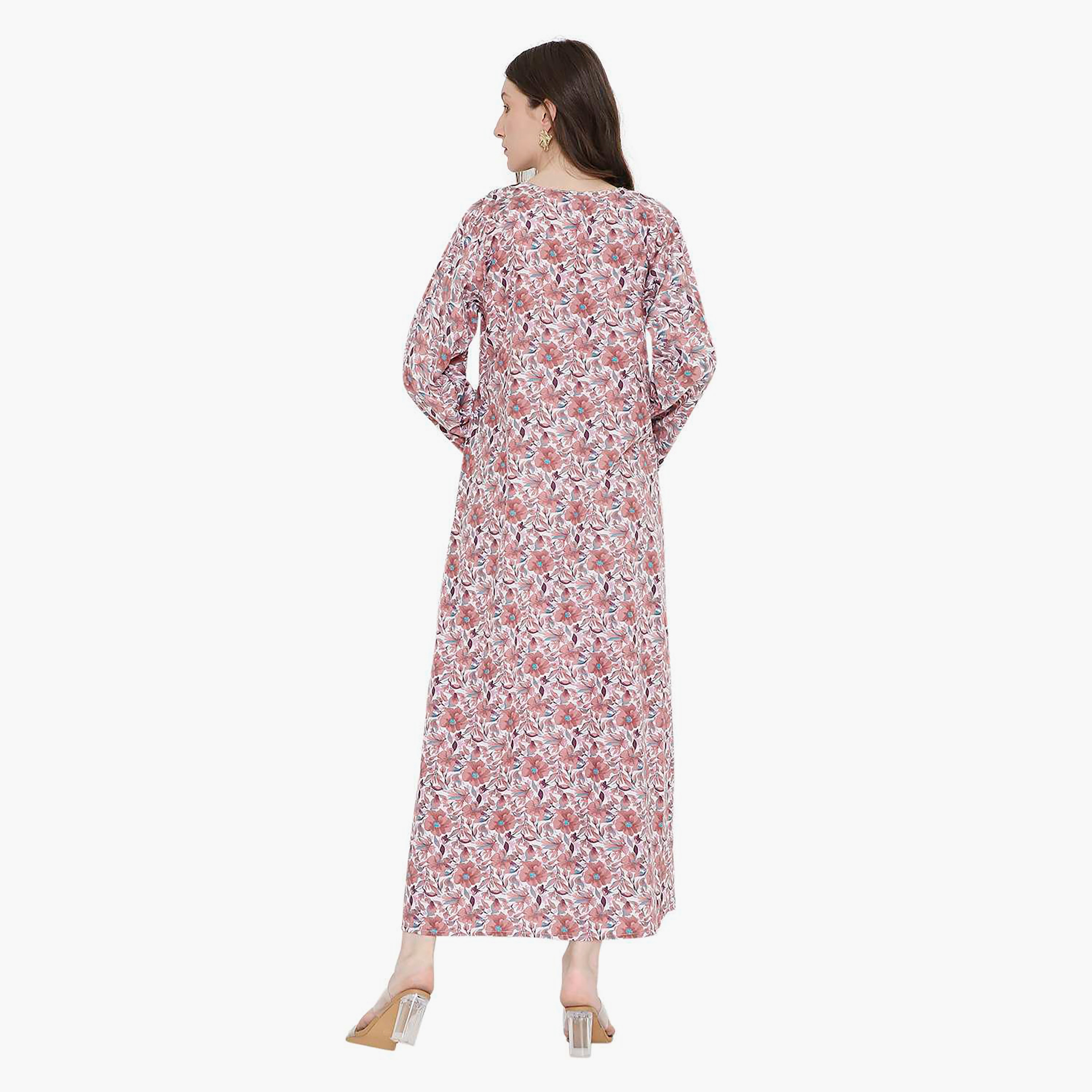 جلابية نسائية مطرزة و بطبعة زهور من هانا أند سارة-women-arabicclothing-jalabiyas-image-15