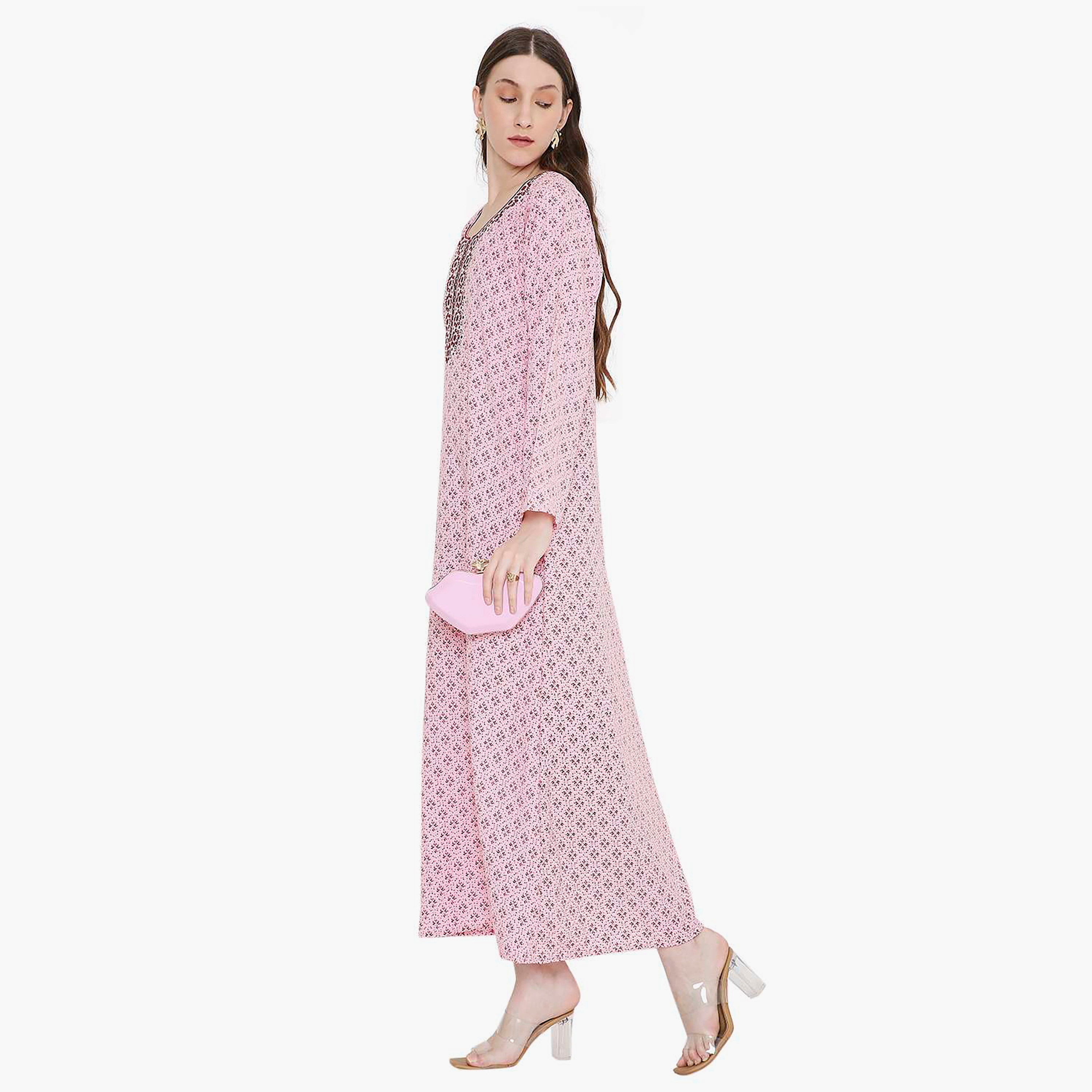 جلابية نسائية مطرزة و بنقشة هندسية من هانا أند سارة-women-arabicclothing-jalabiyas-image-13