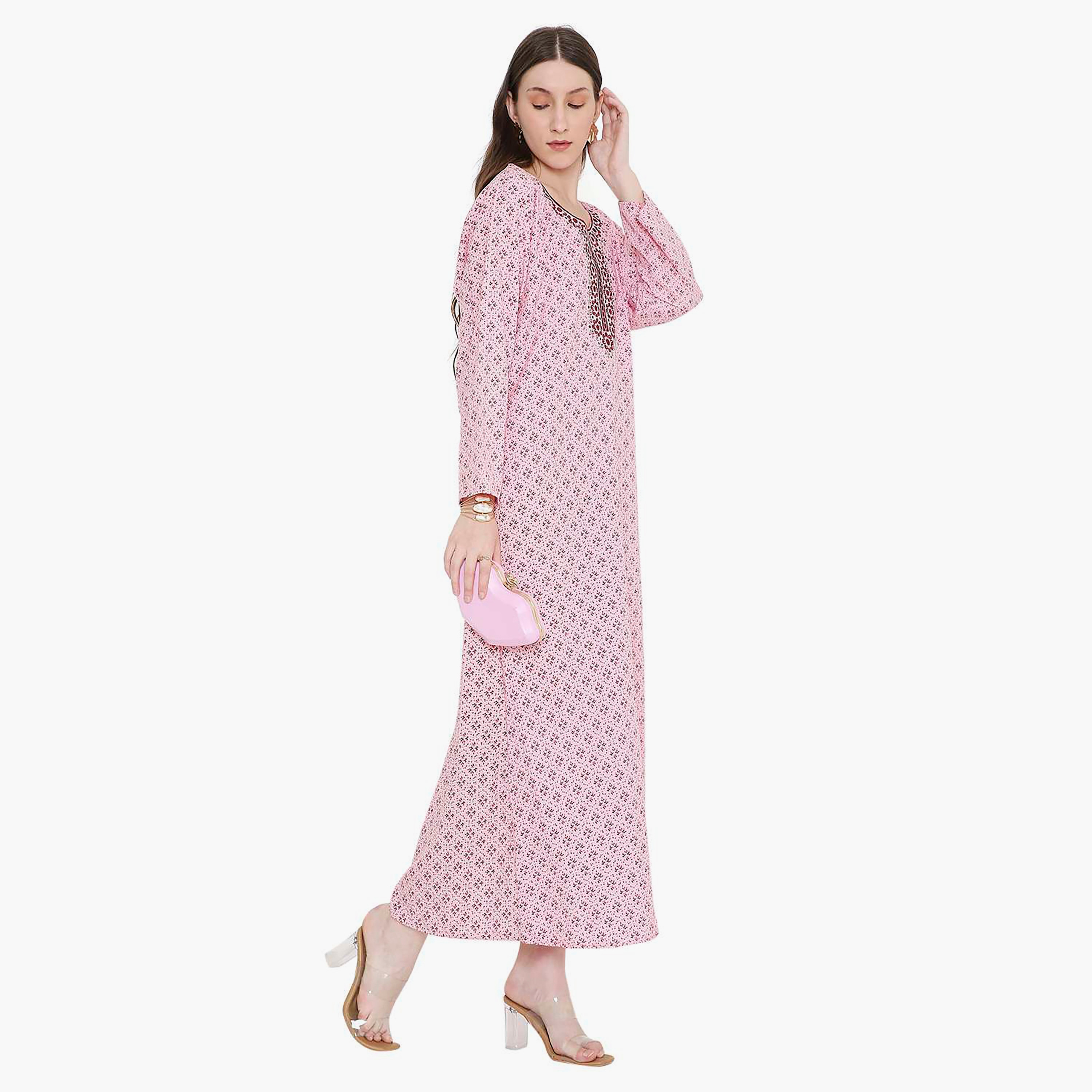 جلابية نسائية مطرزة و بنقشة هندسية من هانا أند سارة-women-arabicclothing-jalabiyas-image-14