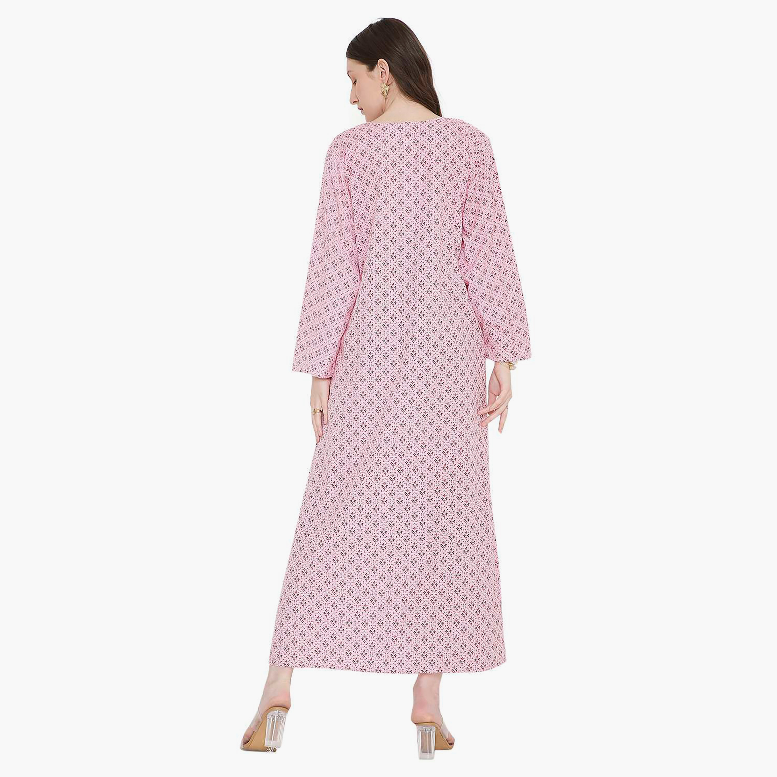 جلابية نسائية مطرزة و بنقشة هندسية من هانا أند سارة-women-arabicclothing-jalabiyas-image-15