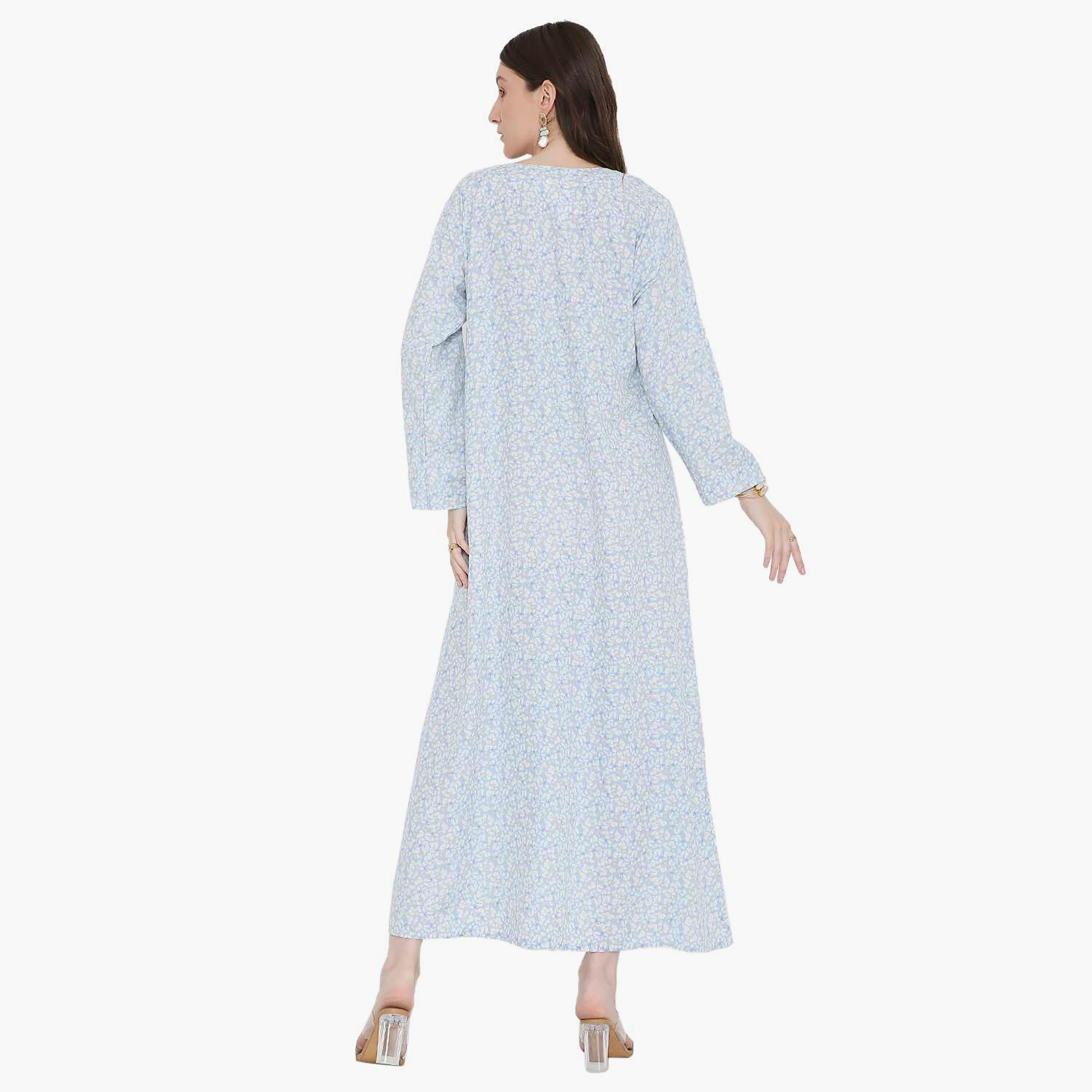 جلابية نسائية مطرزة و بنقشة زهور من هانا أند سارة-women-arabicclothing-jalabiyas-image-5