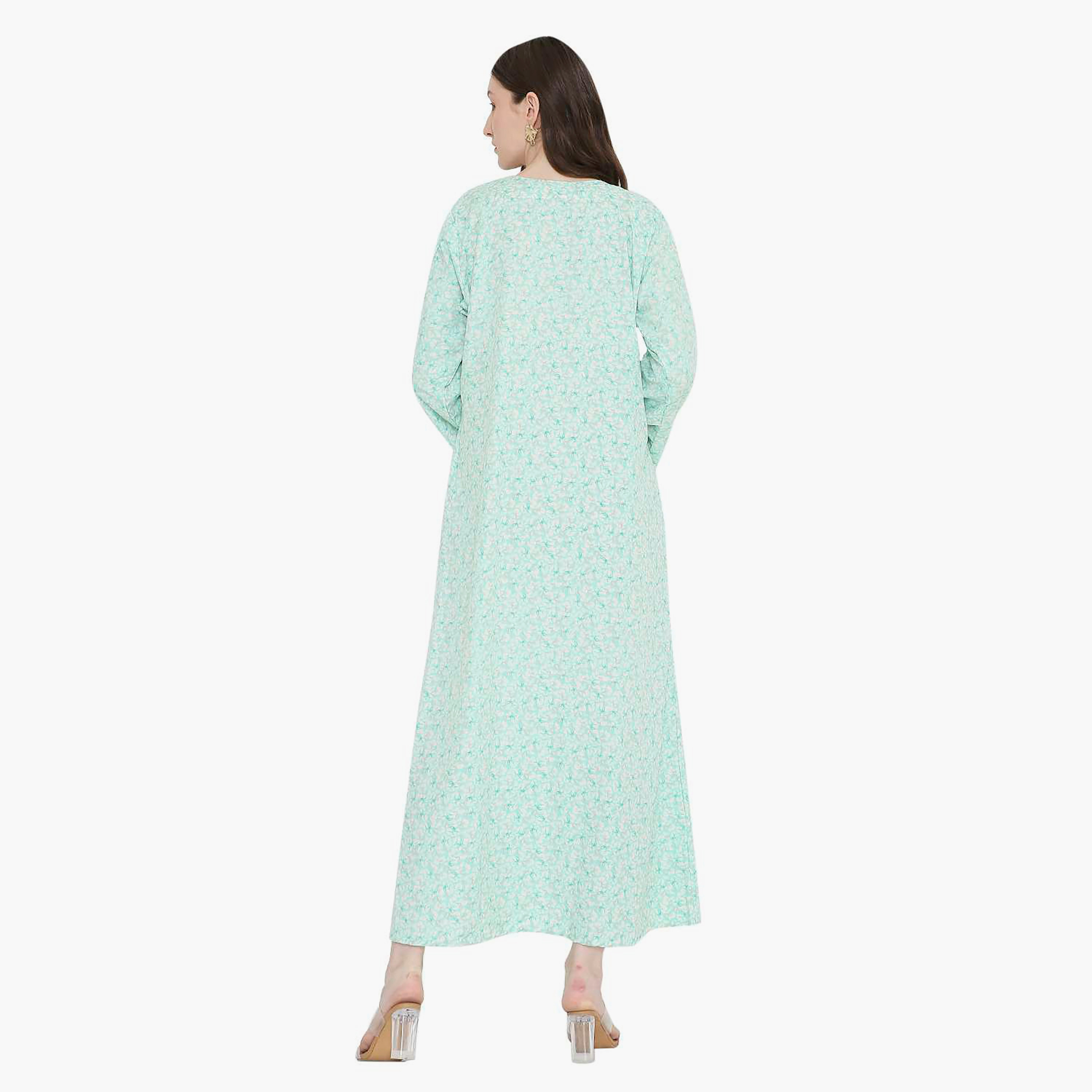 جلابية نسائية مطرزة و بنقشة زهور من هانا أند سارة-women-arabicclothing-jalabiyas-image-10