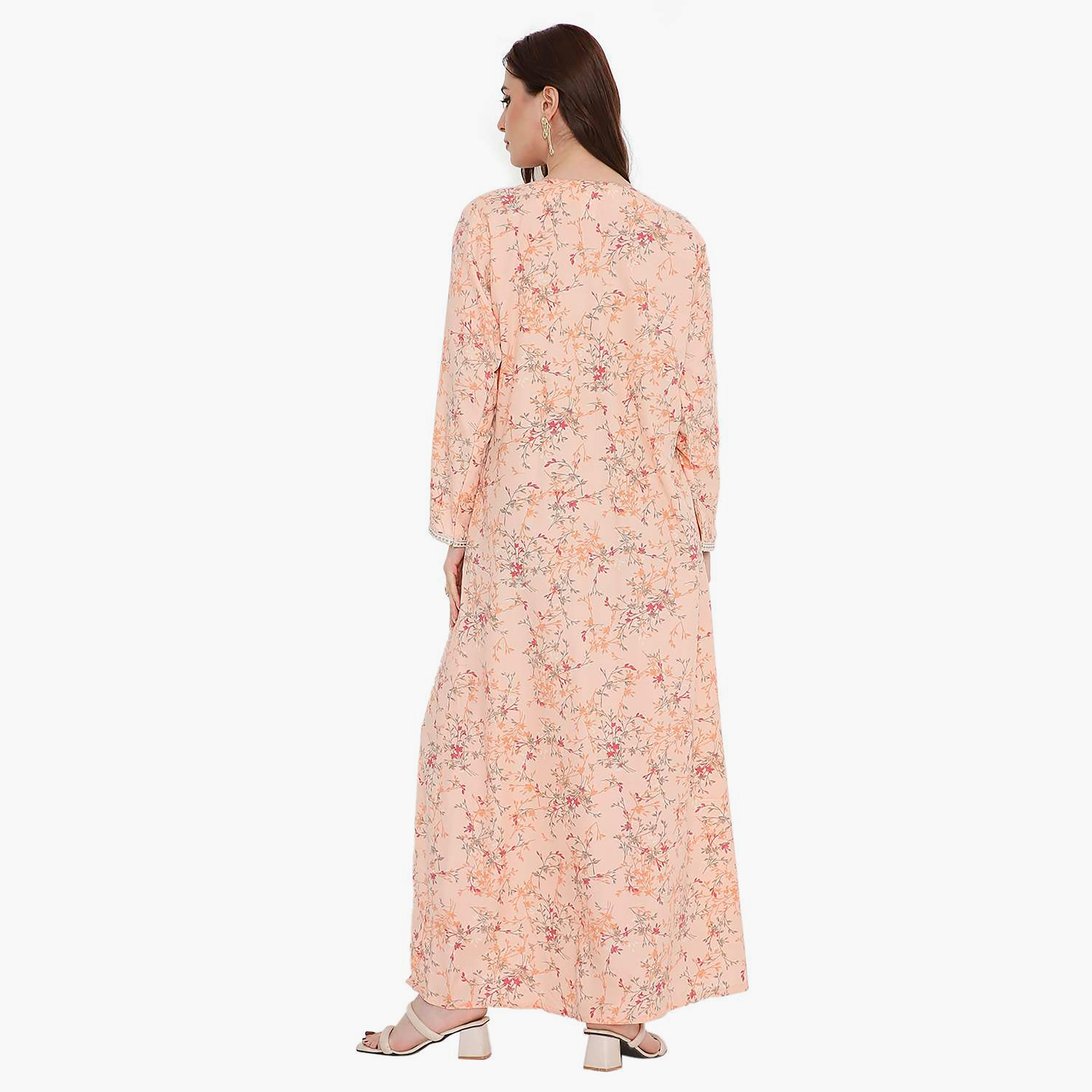 HanaandSara Floral Print and Embroidered Yoke Women's Jalabiya-women-arabicclothing-jalabiyas-image-15