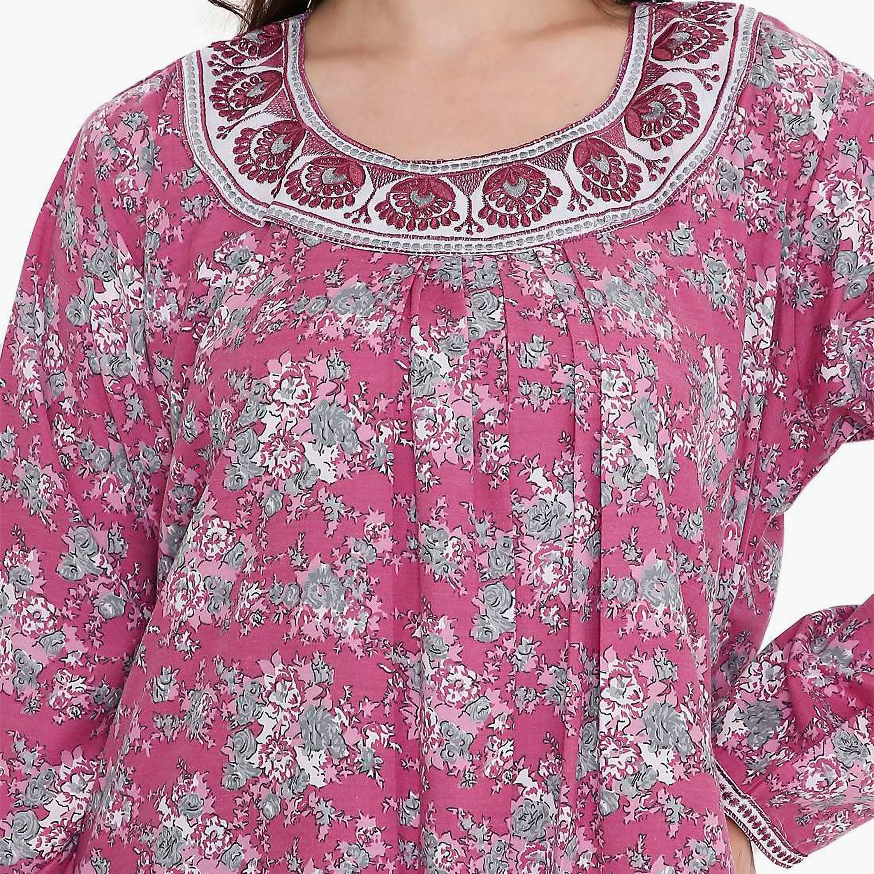 جلابية نسائية مطرزة بالورود من هانا اند سارة-women-arabicclothing-jalabiyas-image-7