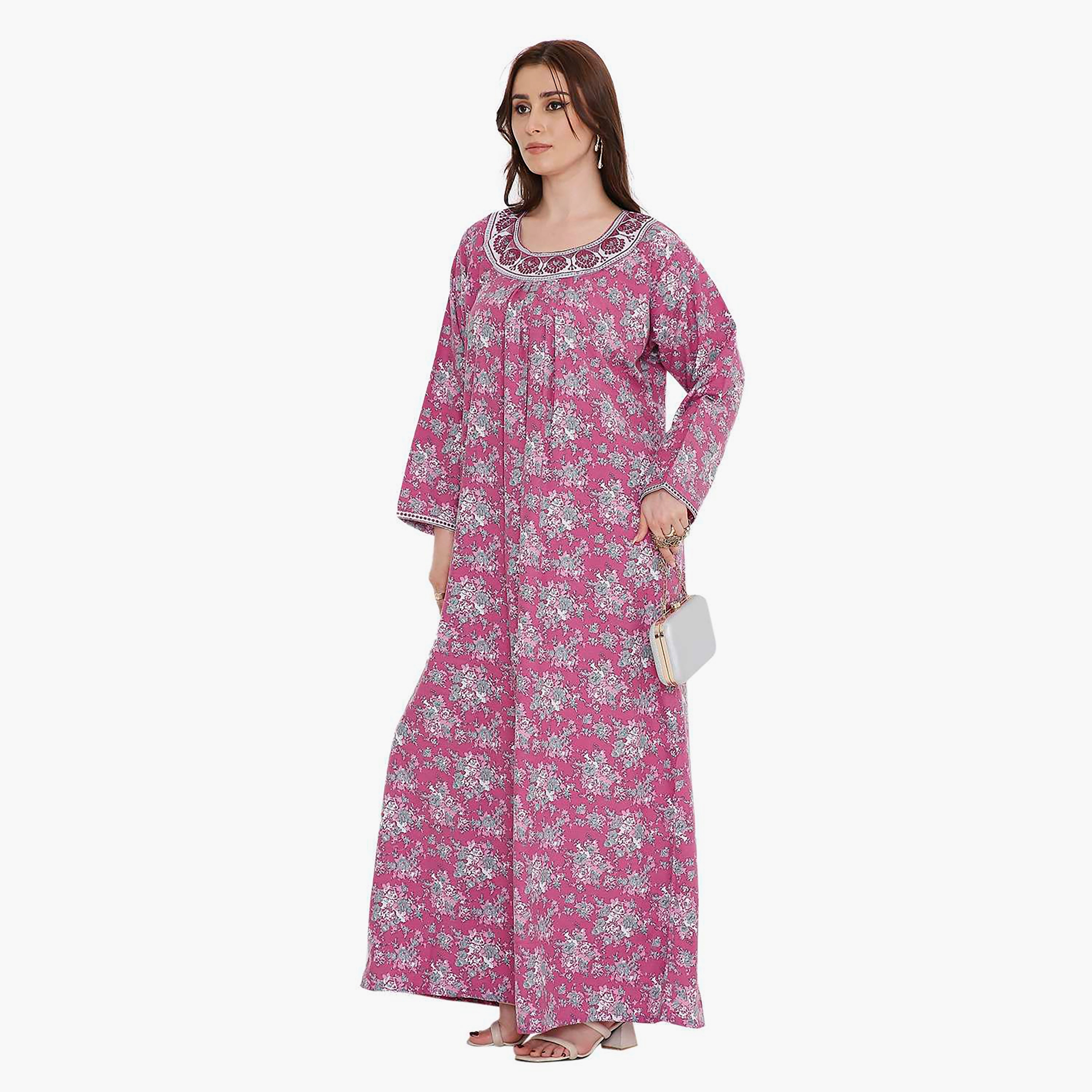 جلابية نسائية مطرزة بالورود من هانا اند سارة-women-arabicclothing-jalabiyas-image-8