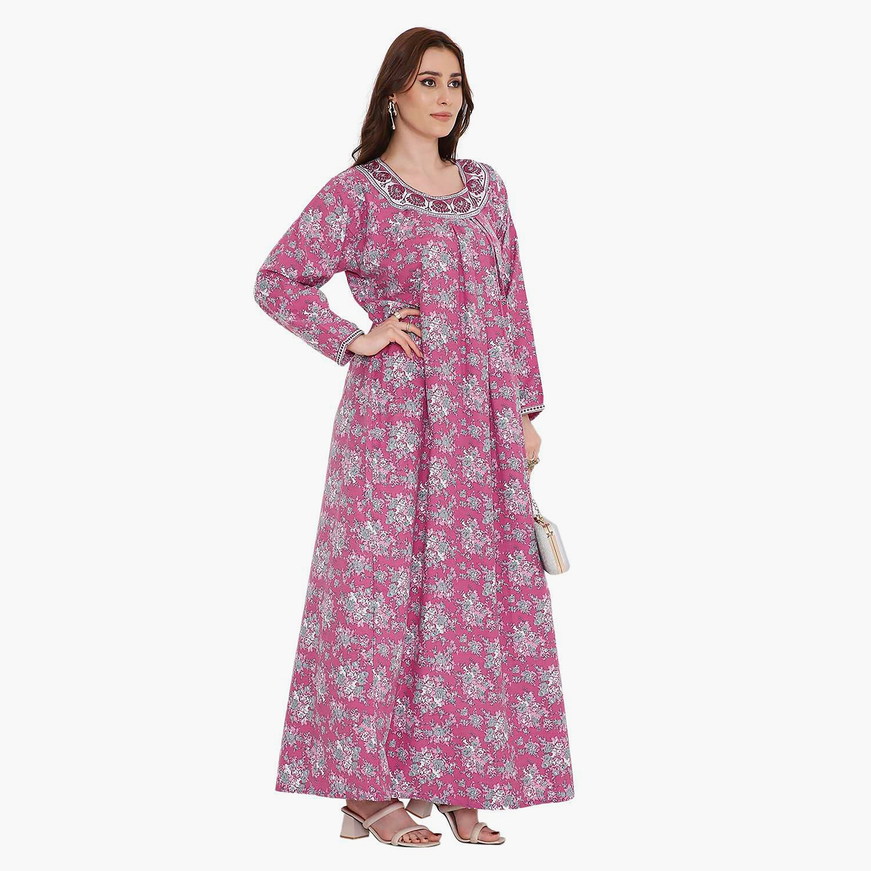 جلابية نسائية مطرزة بالورود من هانا اند سارة-women-arabicclothing-jalabiyas-image-9