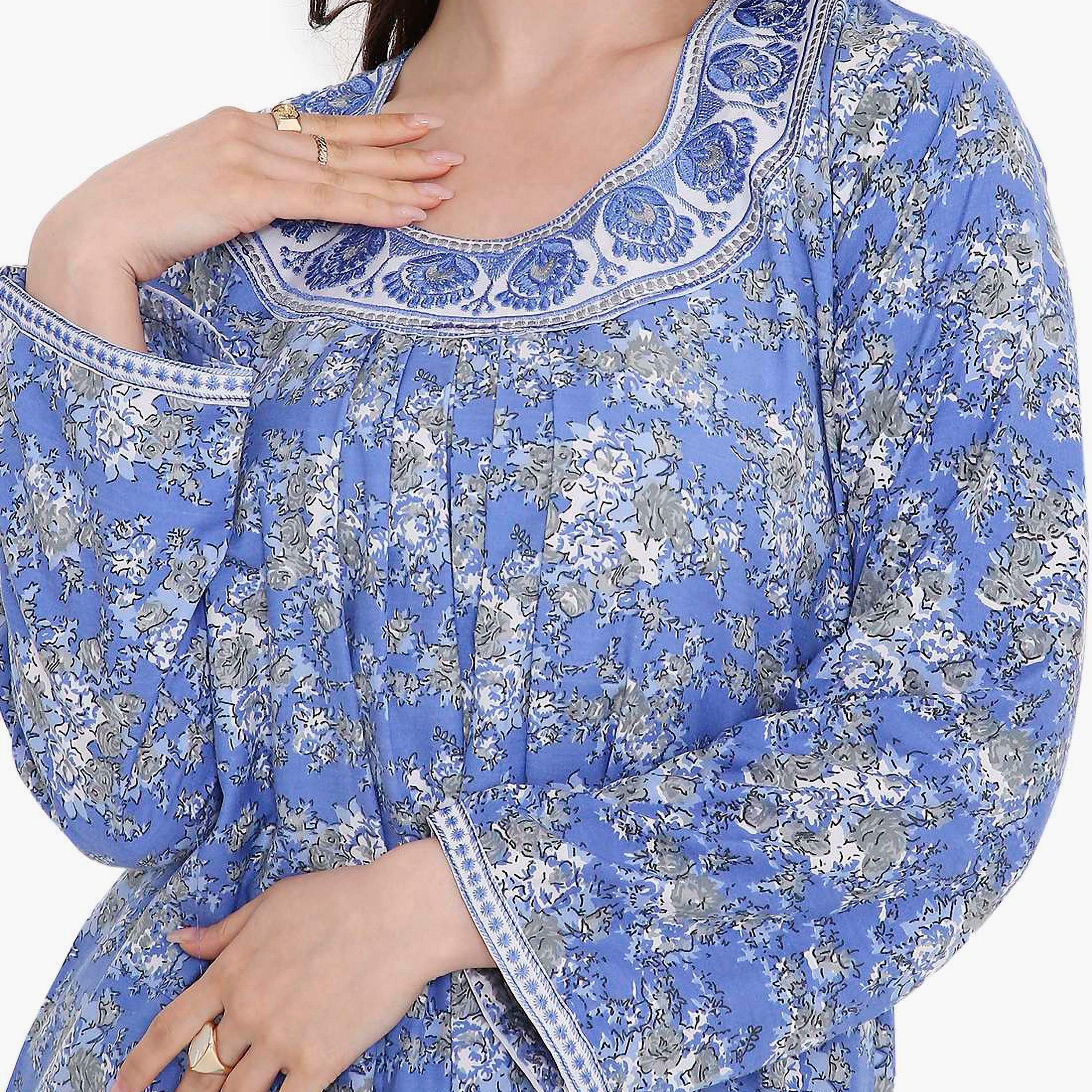 جلابية نسائية مطرزة بالورود من هانا اند سارة-women-arabicclothing-jalabiyas-image-2