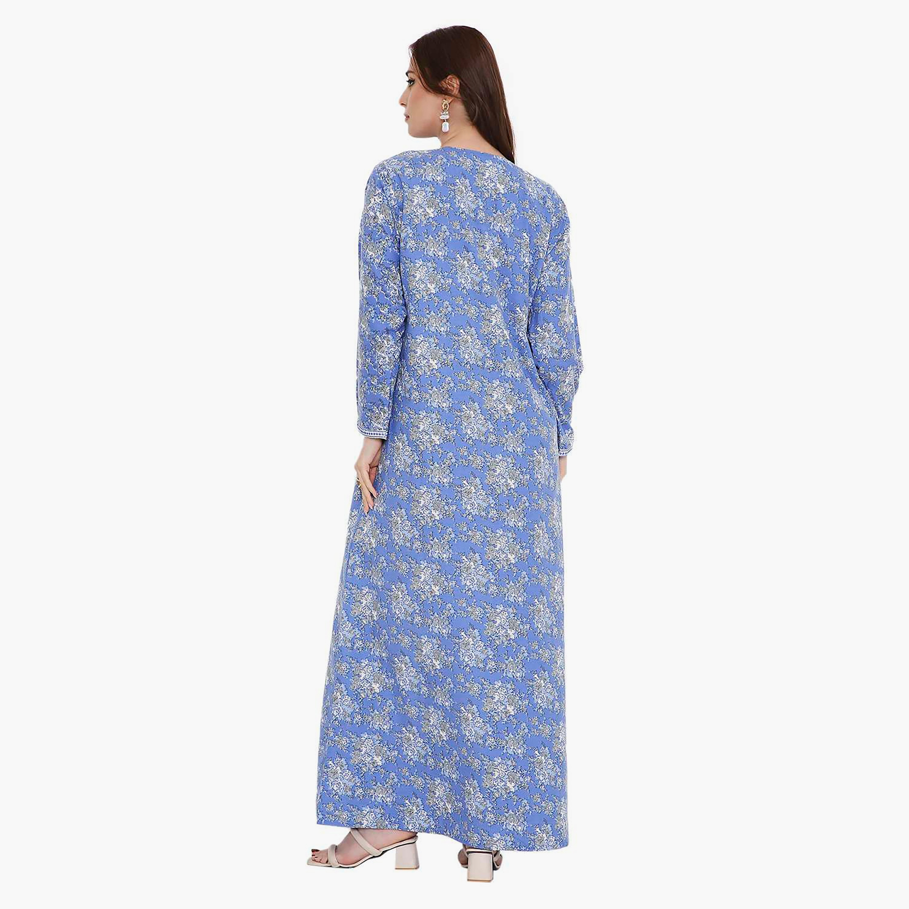 جلابية نسائية مطرزة بالورود من هانا اند سارة-women-arabicclothing-jalabiyas-image-5