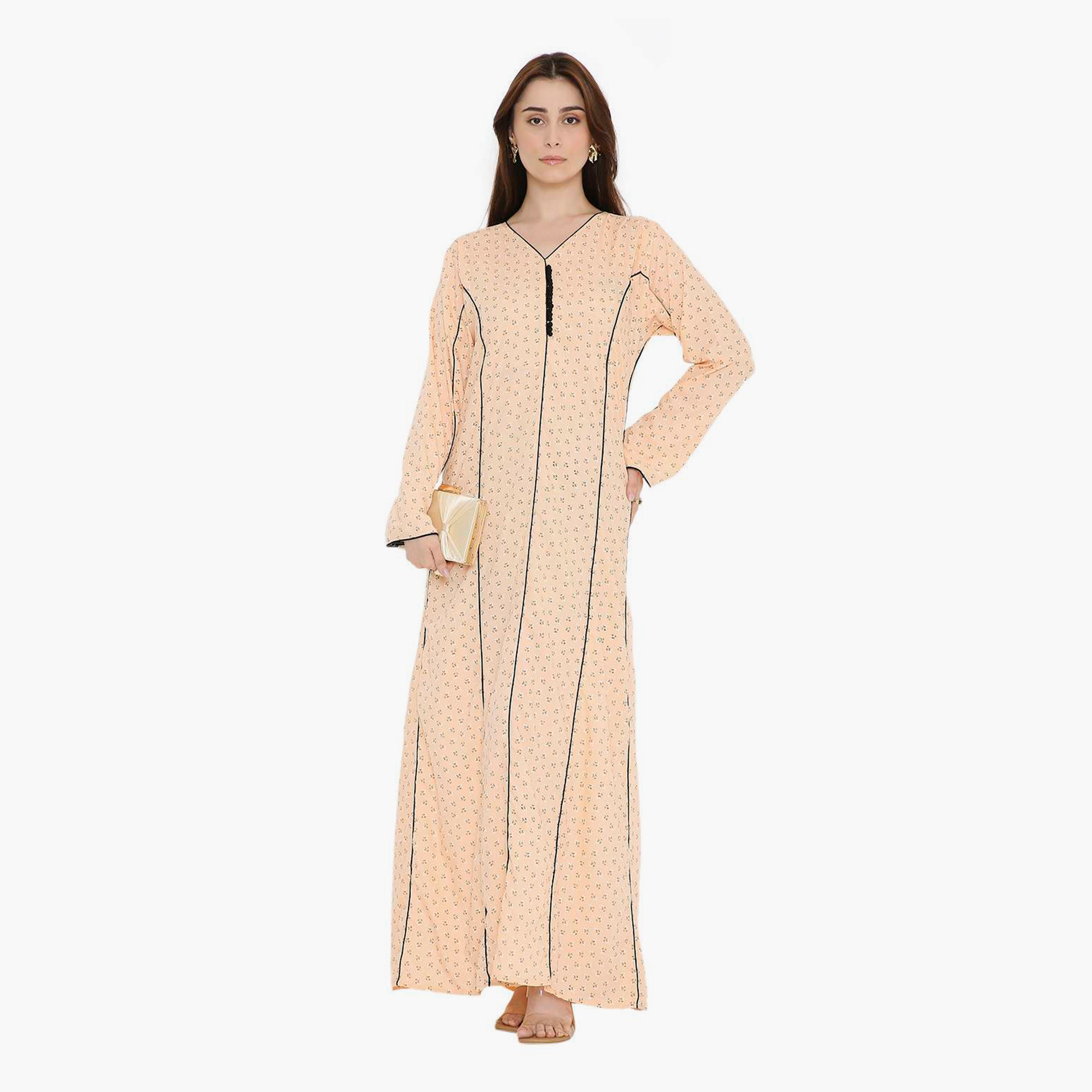 HanaandSara Ditsy Floral Print with Piping Women's Jalabiya-women-arabicclothing-jalabiyas-image-11