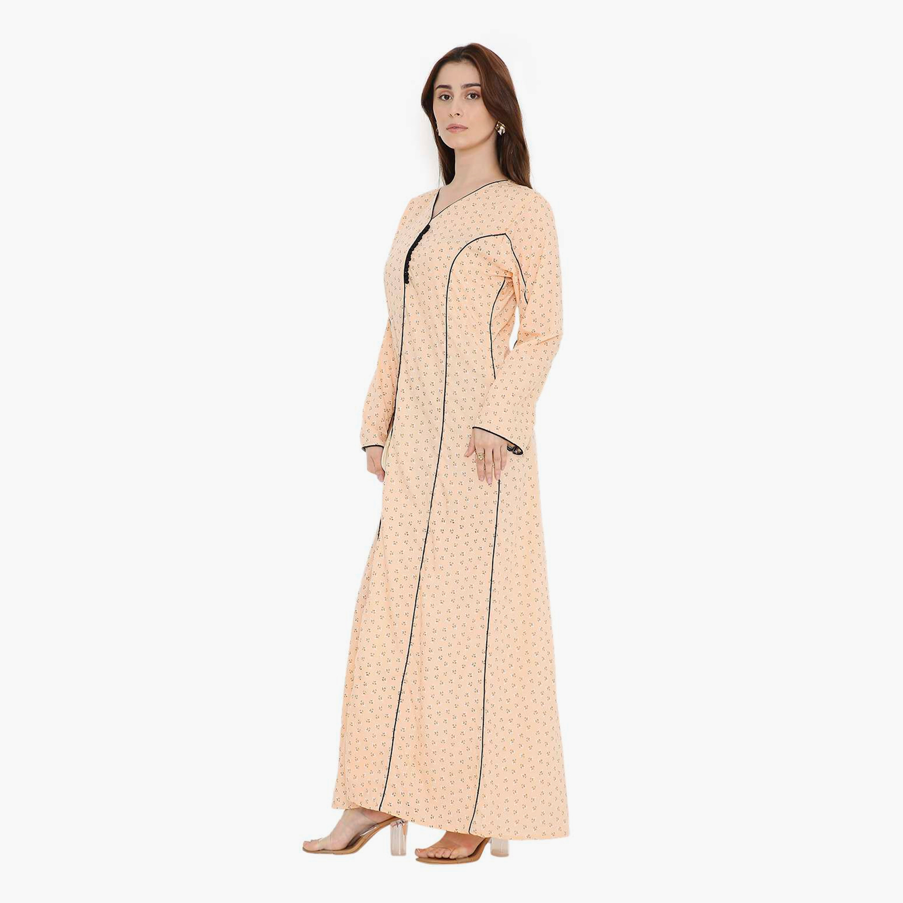 HanaandSara Ditsy Floral Print with Piping Women's Jalabiya-women-arabicclothing-jalabiyas-image-14