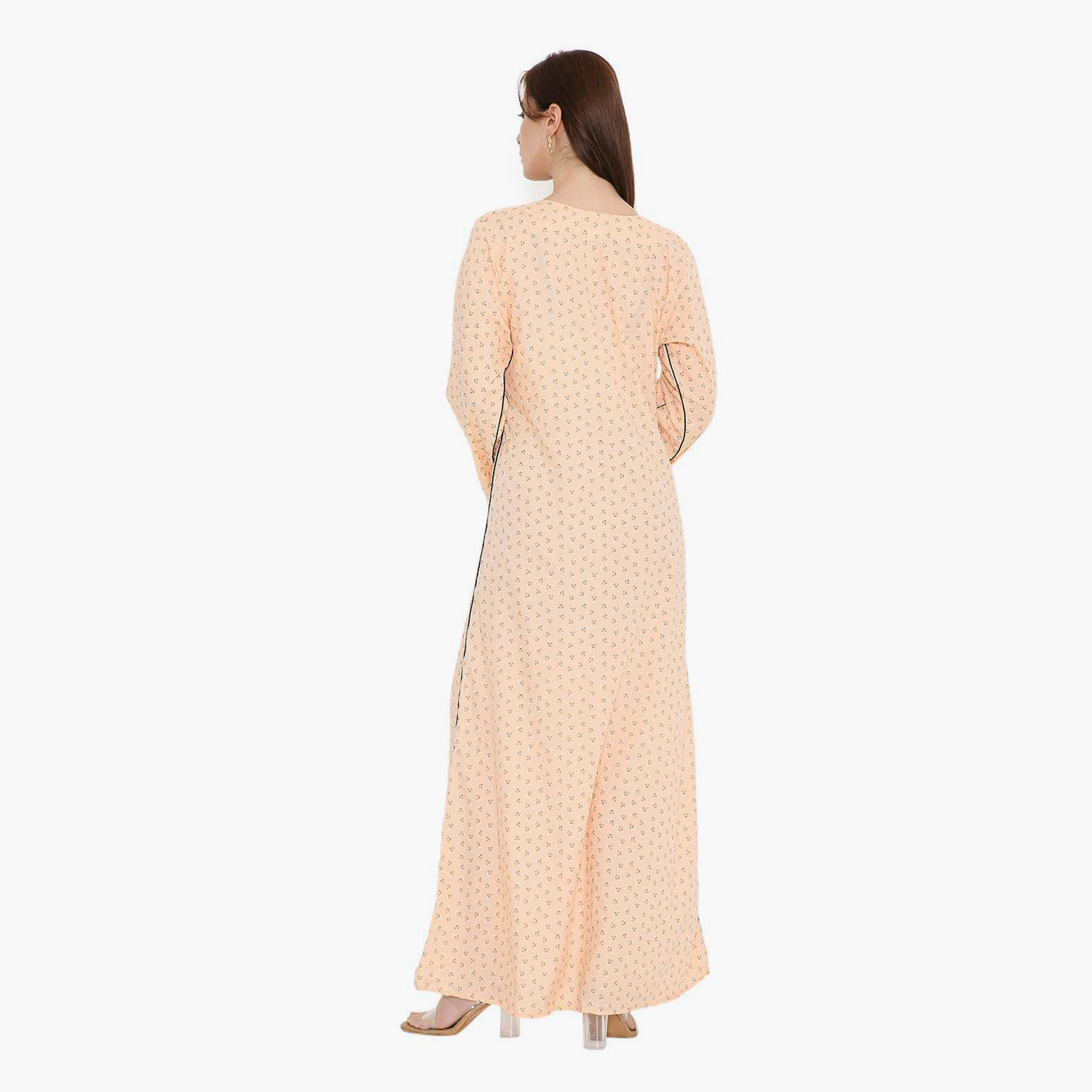 HanaandSara Ditsy Floral Print with Piping Women's Jalabiya-women-arabicclothing-jalabiyas-image-15