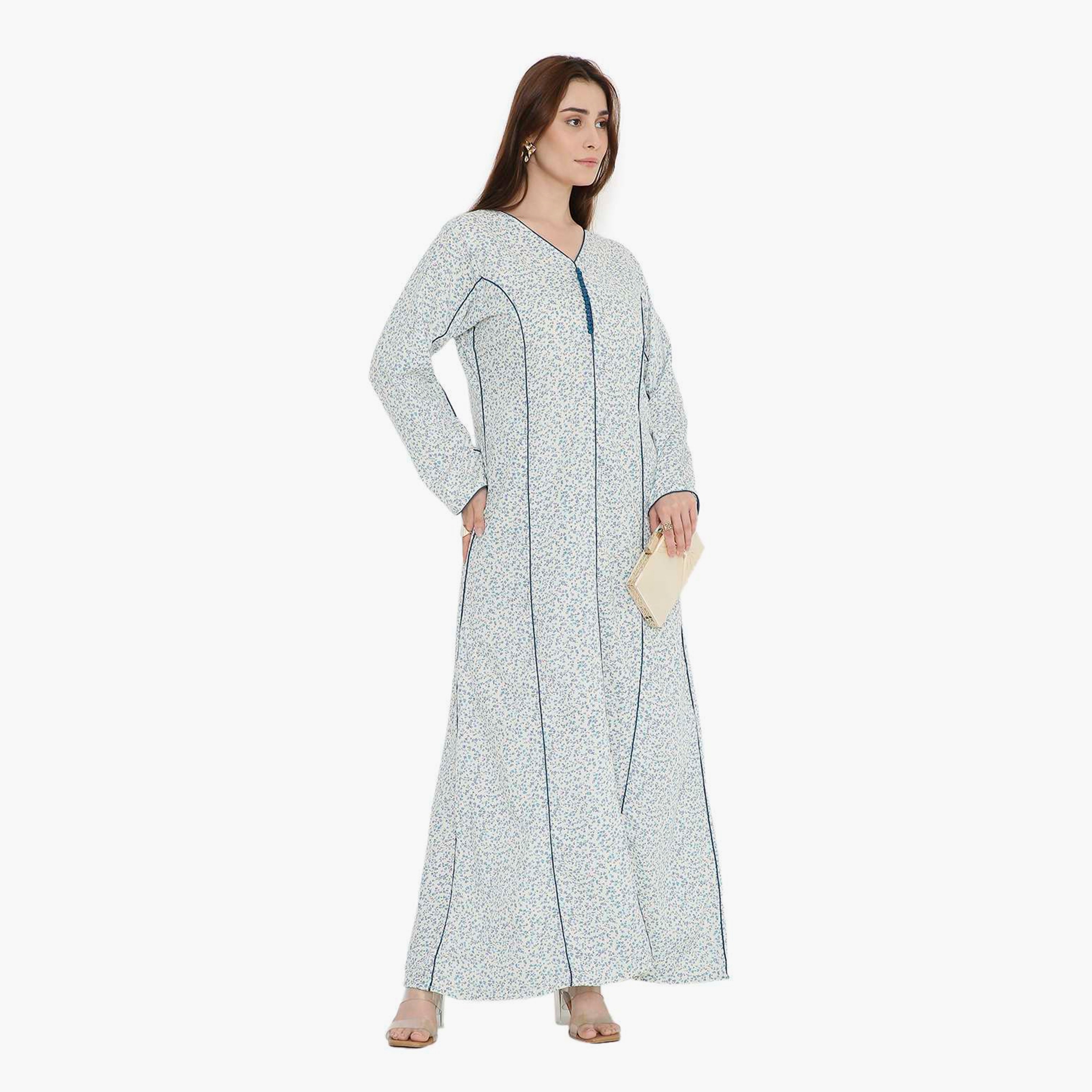 HanaandSara Scattered Floral Print Women's Jalabiya-women-arabicclothing-jalabiyas-image-3