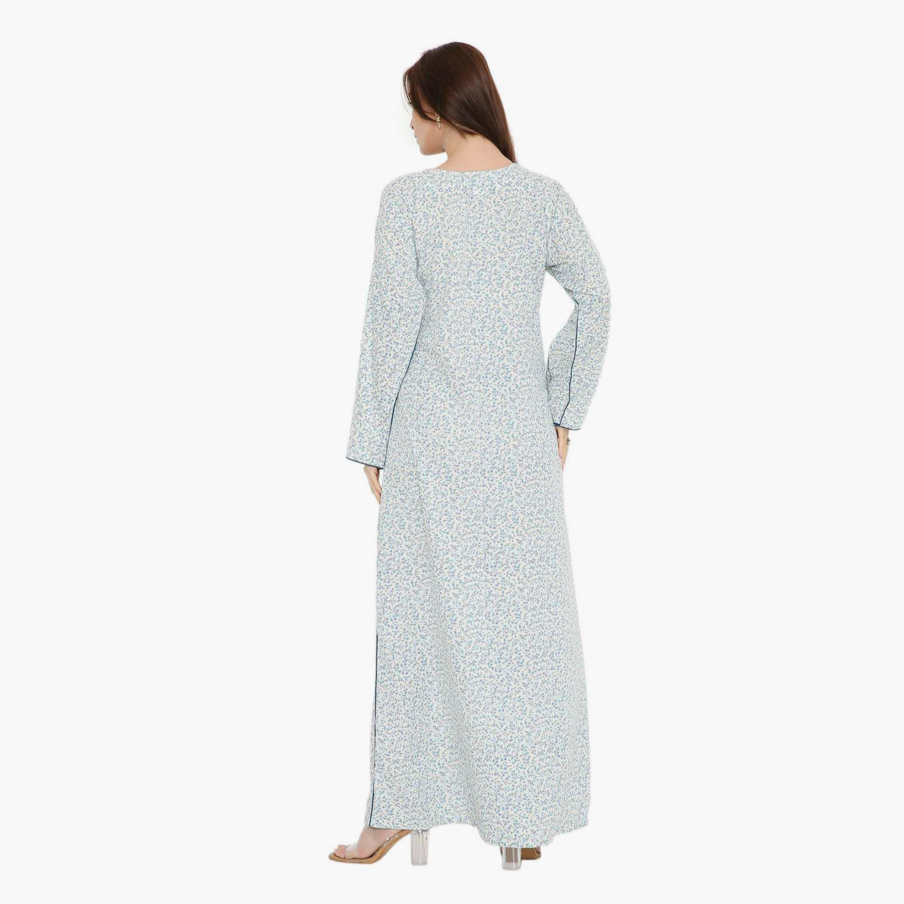 HanaandSara Scattered Floral Print Women's Jalabiya-women-arabicclothing-jalabiyas-image-5