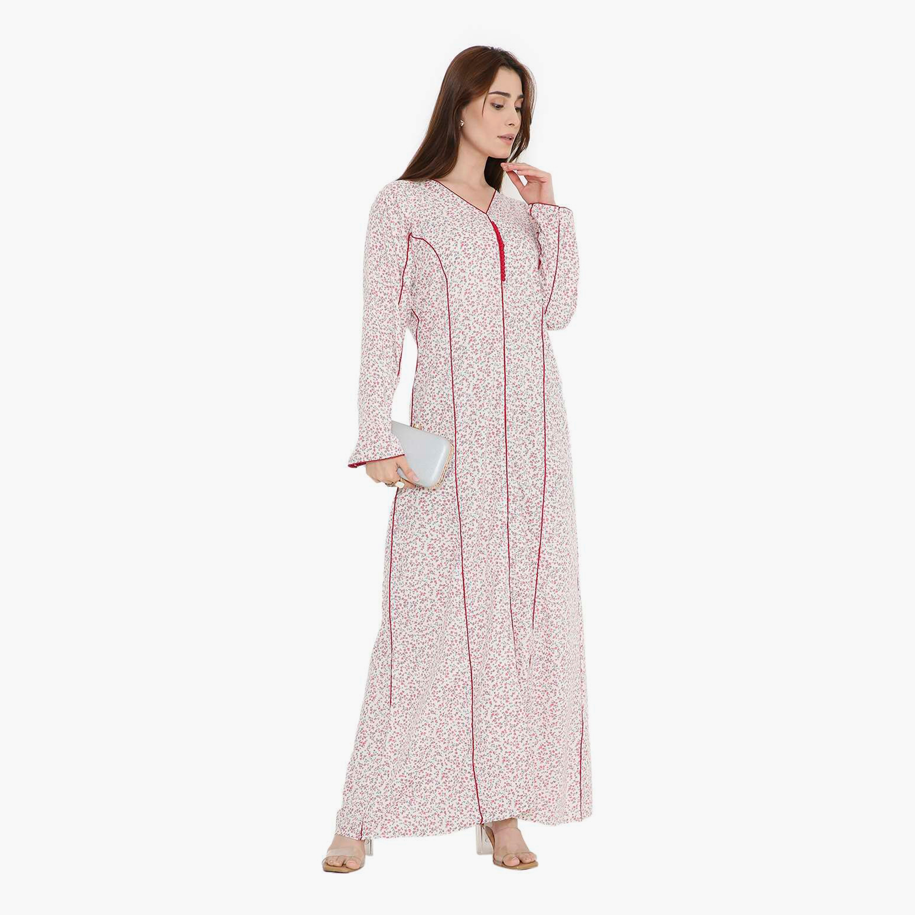 جلابية نسائية بطبعة زهور متناثرة من هنا أند سارة-women-arabicclothing-jalabiyas-image-13