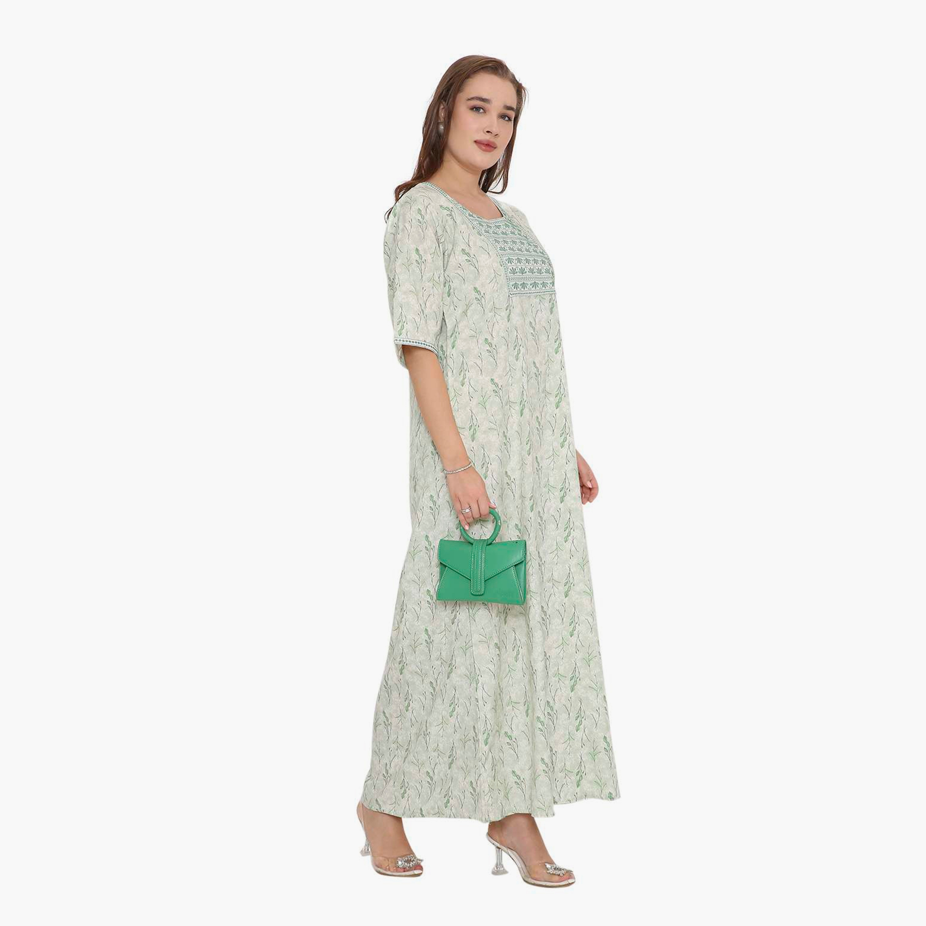 جلابية نسائية بطبعة أوراق الشجر وصدرية مطرزة من هنا أند سارة-women-arabicclothing-jalabiyas-image-13