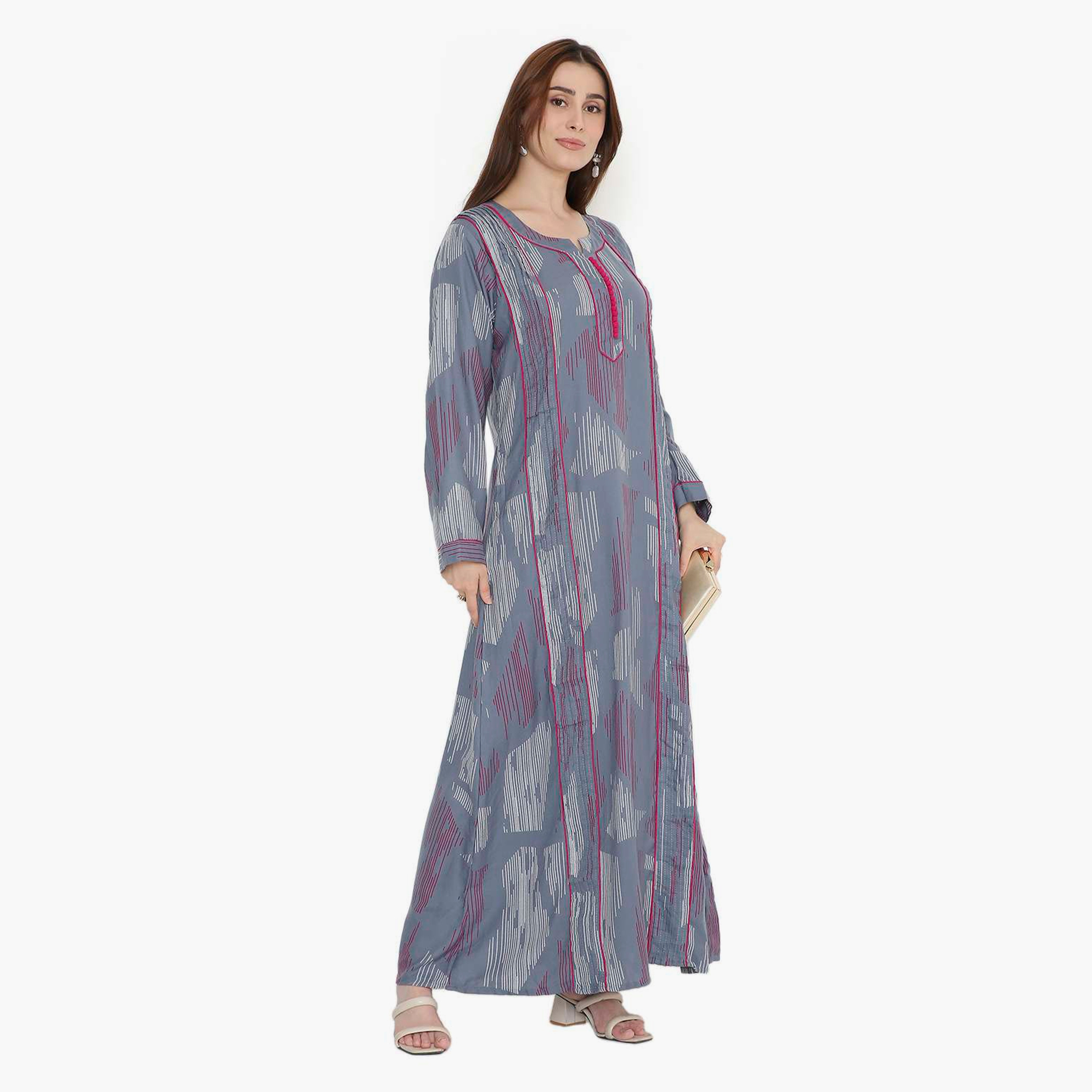 جلابية نسائية بطبعة تجريدية وكسرات من هنا أند سارة-women-arabicclothing-jalabiyas-image-13