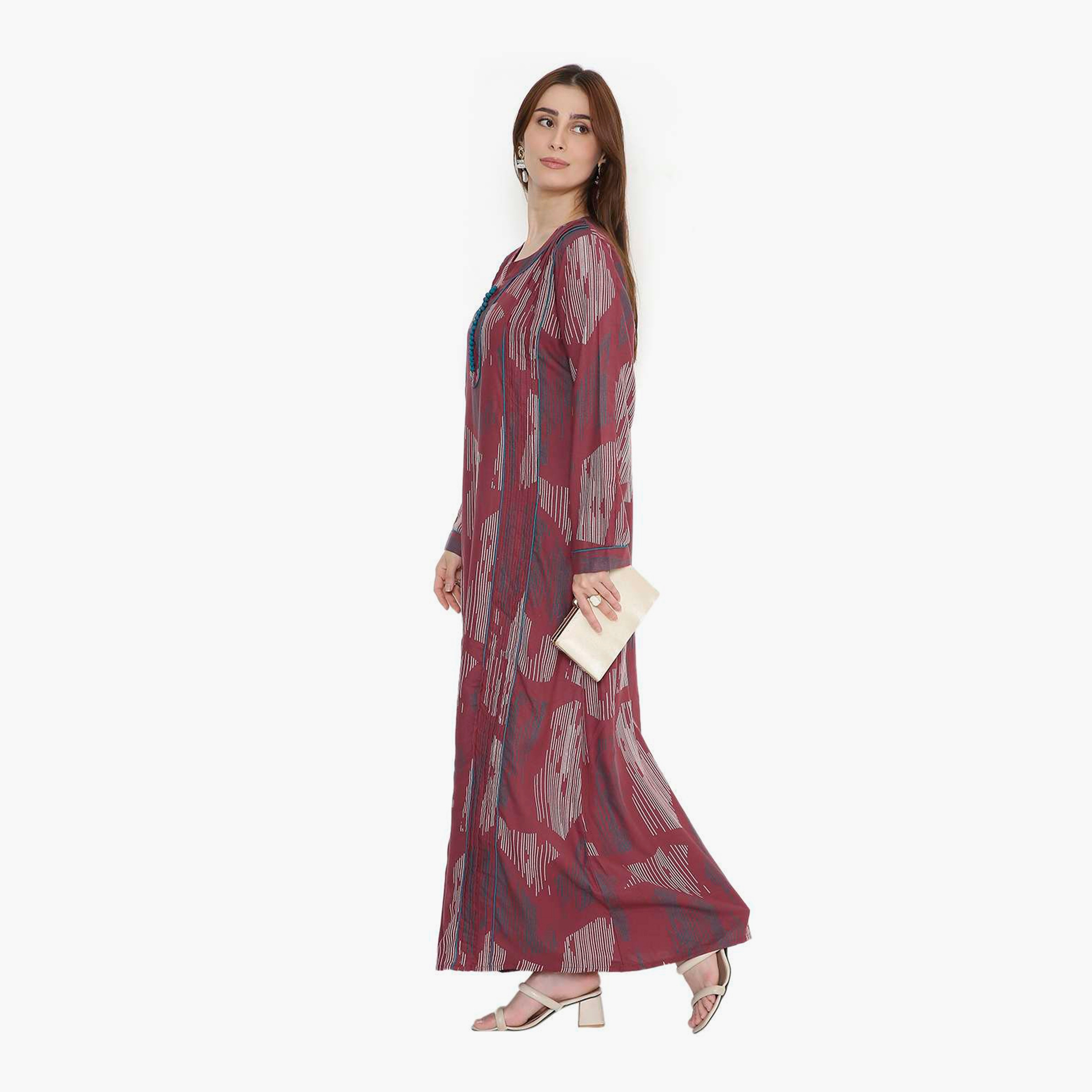 جلابية نسائية بطبعة تجريدية وكسرات من هنا أند سارة-women-arabicclothing-jalabiyas-image-9