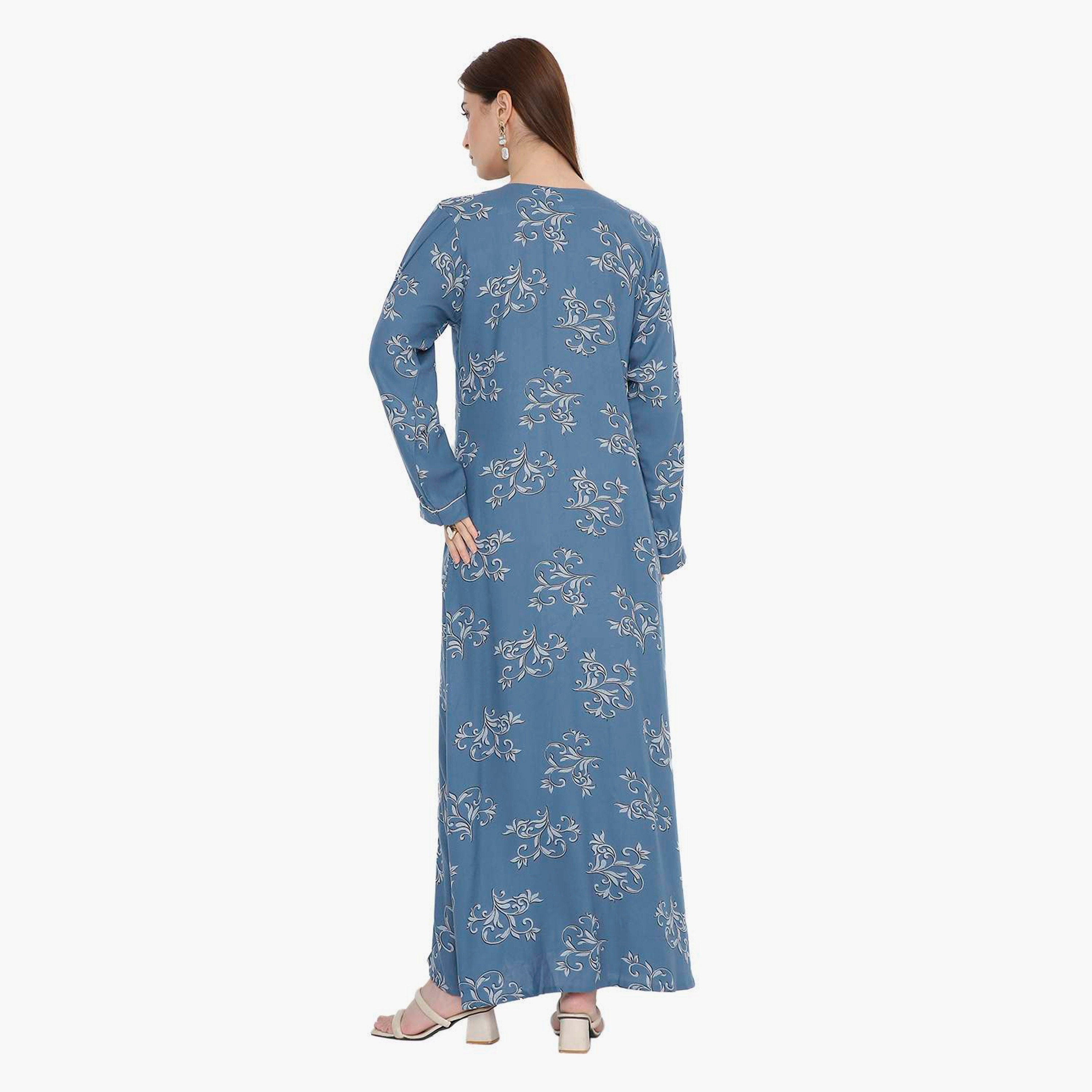 جلابية نسائية بطبعة كرمة العنب وكسرات من هنا أند سارة-women-arabicclothing-jalabiyas-image-15