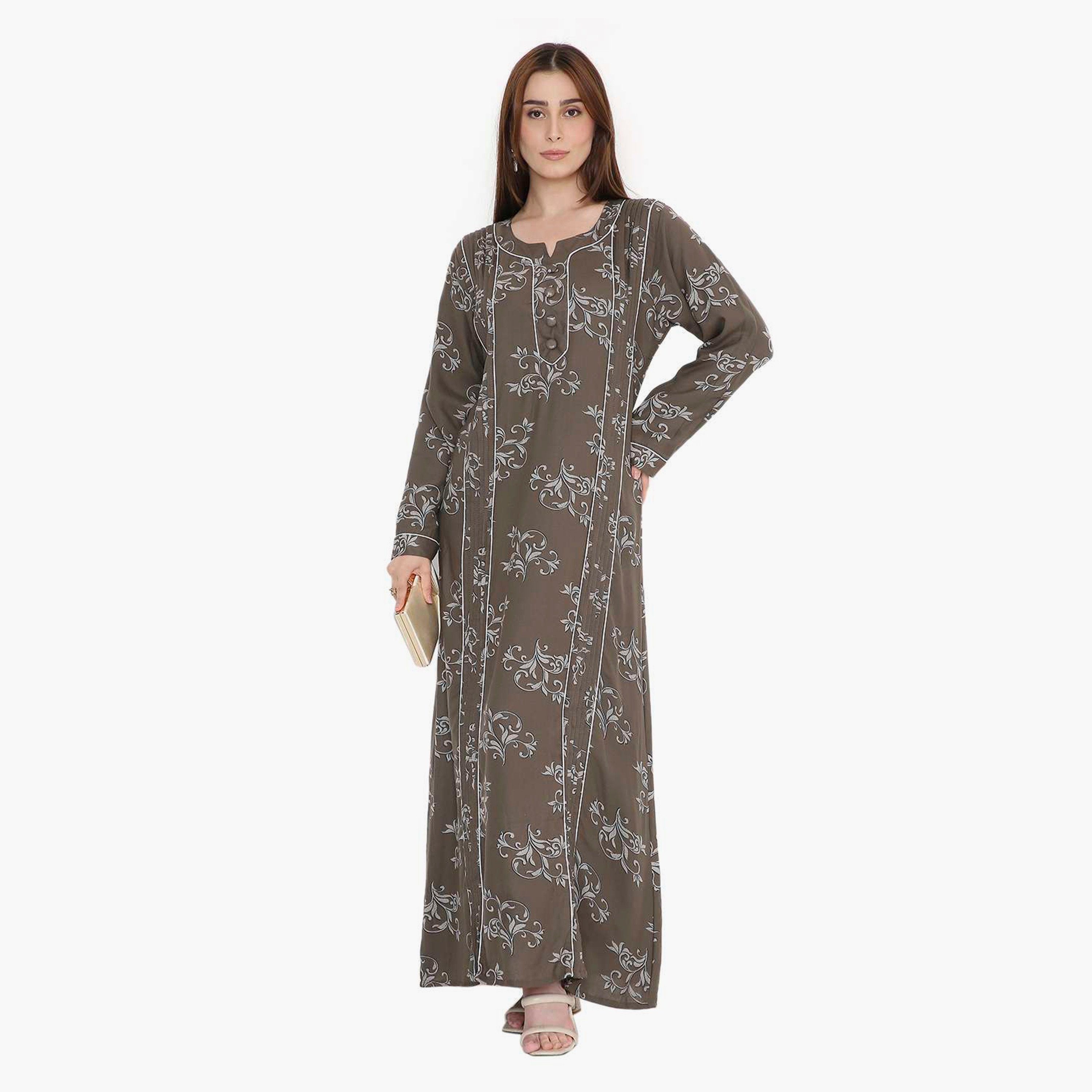 جلابية نسائية بطبعة كرمة العنب وكسرات من هنا أند سارة-women-arabicclothing-jalabiyas-image-1