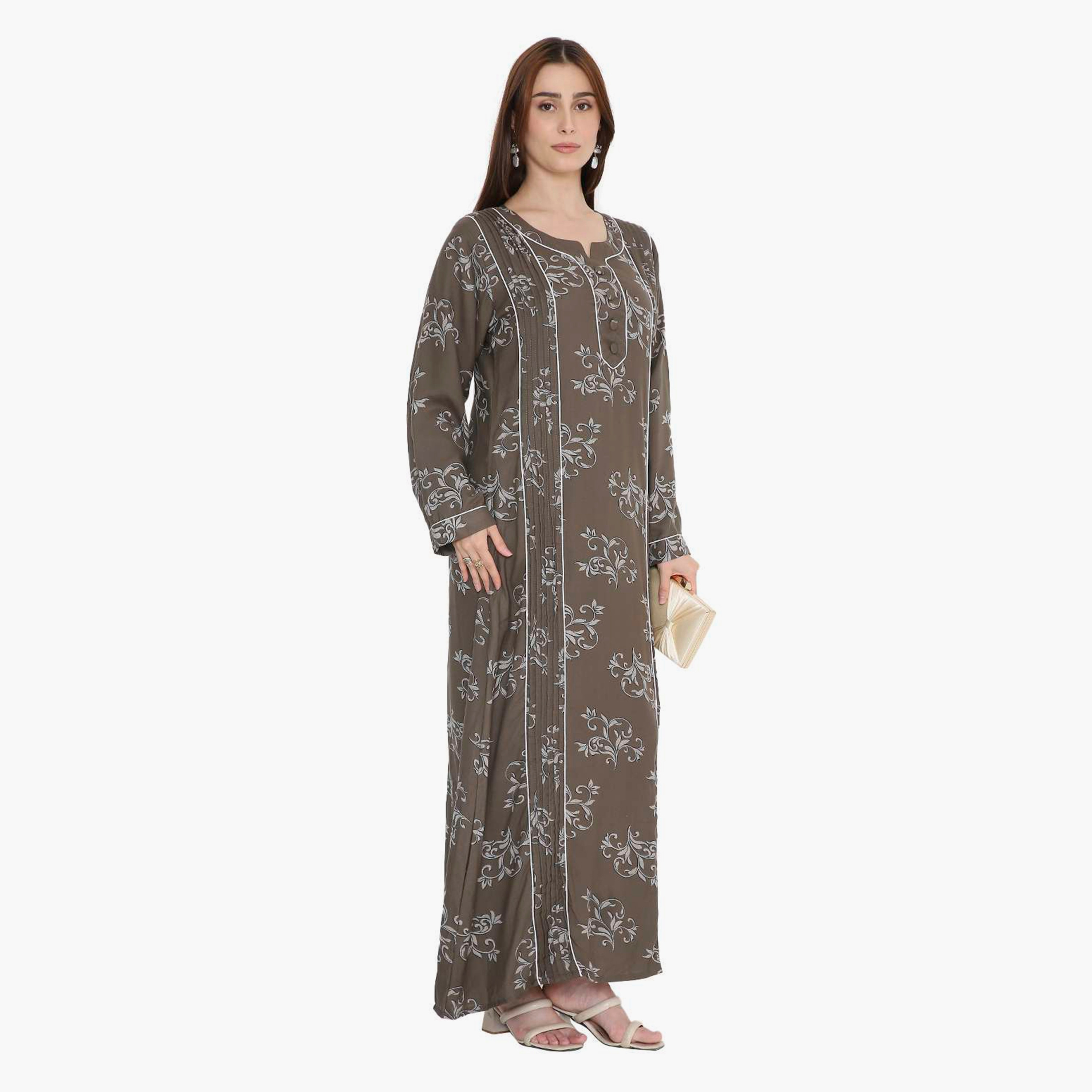 جلابية نسائية بطبعة كرمة العنب وكسرات من هنا أند سارة-women-arabicclothing-jalabiyas-image-3
