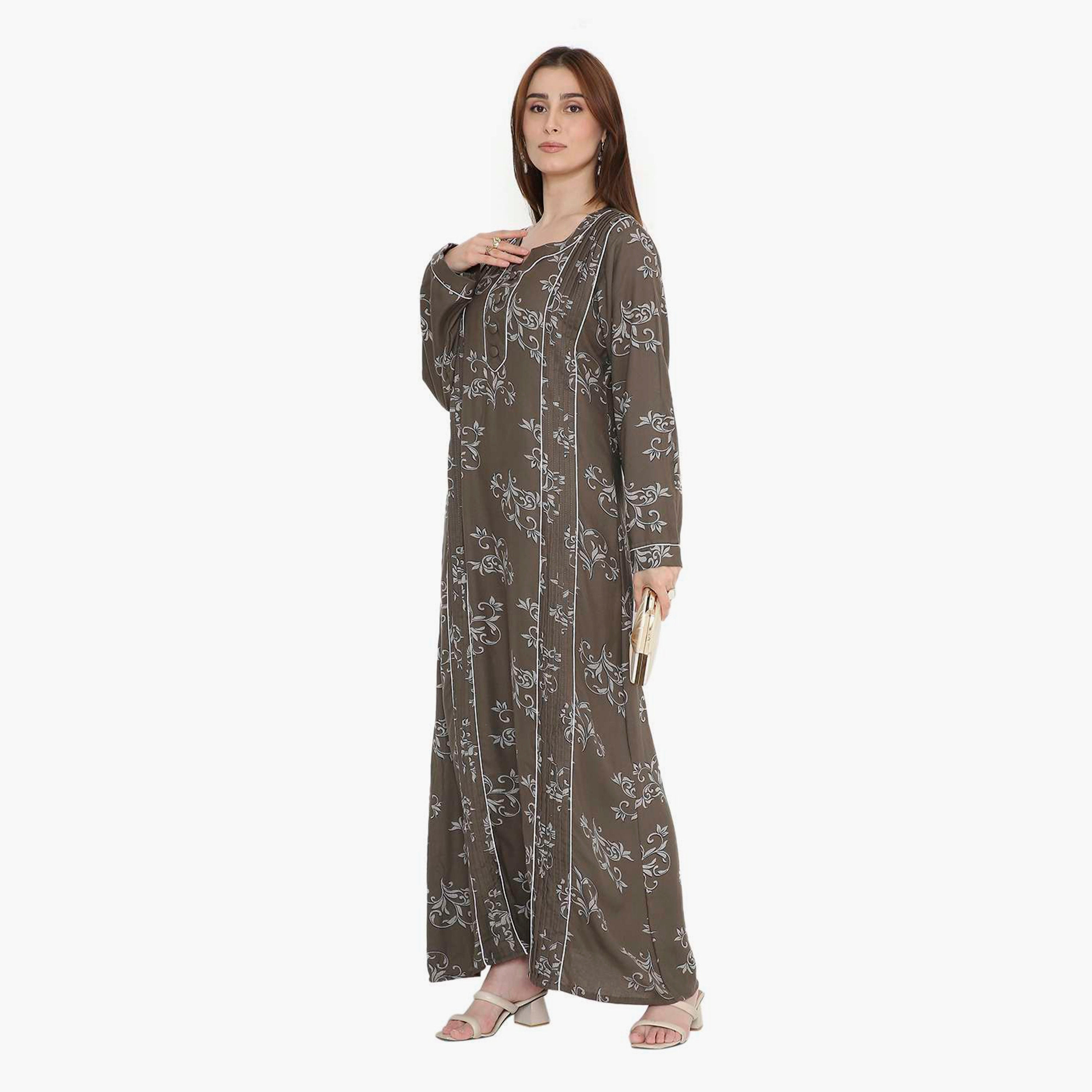 جلابية نسائية بطبعة كرمة العنب وكسرات من هنا أند سارة-women-arabicclothing-jalabiyas-image-4