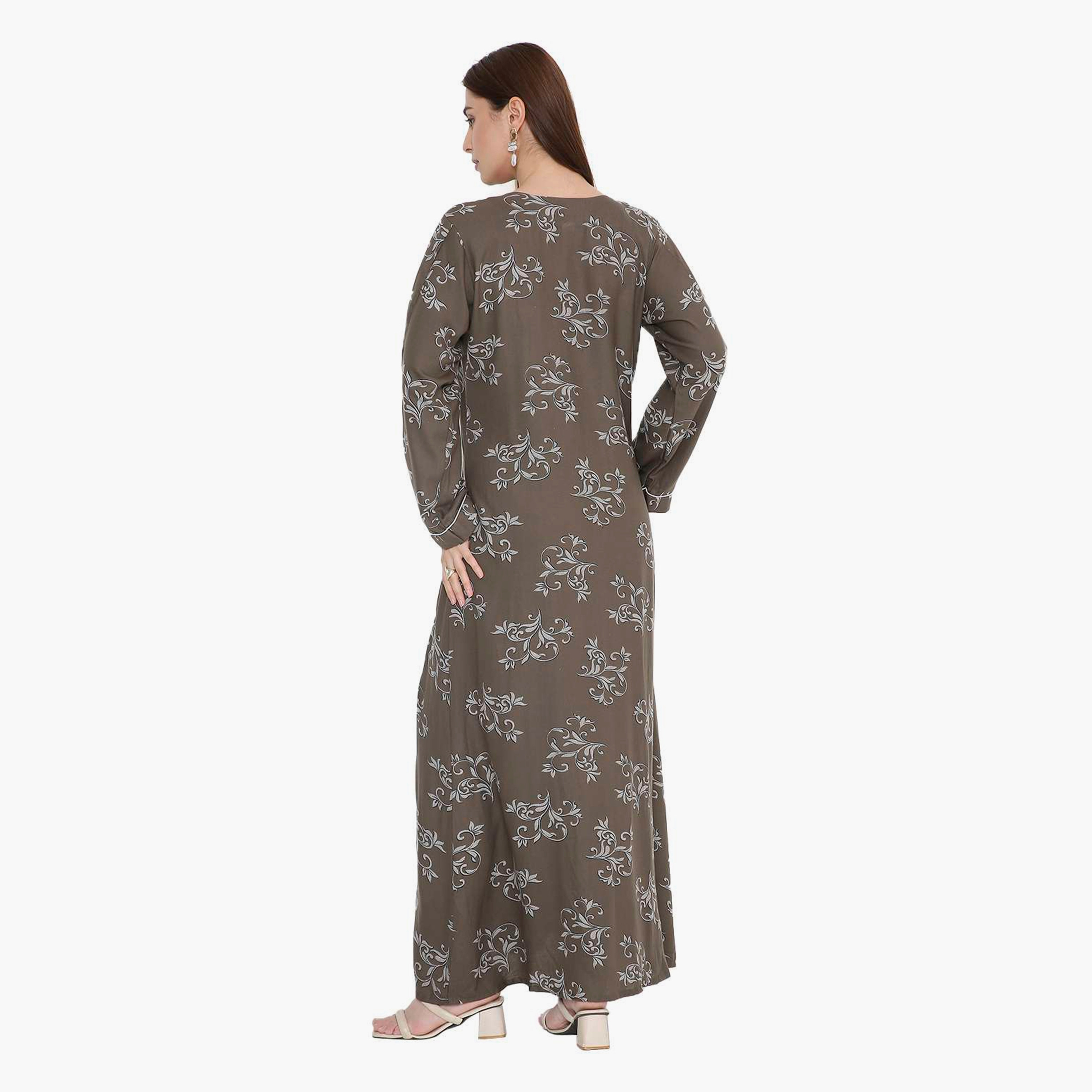 جلابية نسائية بطبعة كرمة العنب وكسرات من هنا أند سارة-women-arabicclothing-jalabiyas-image-5