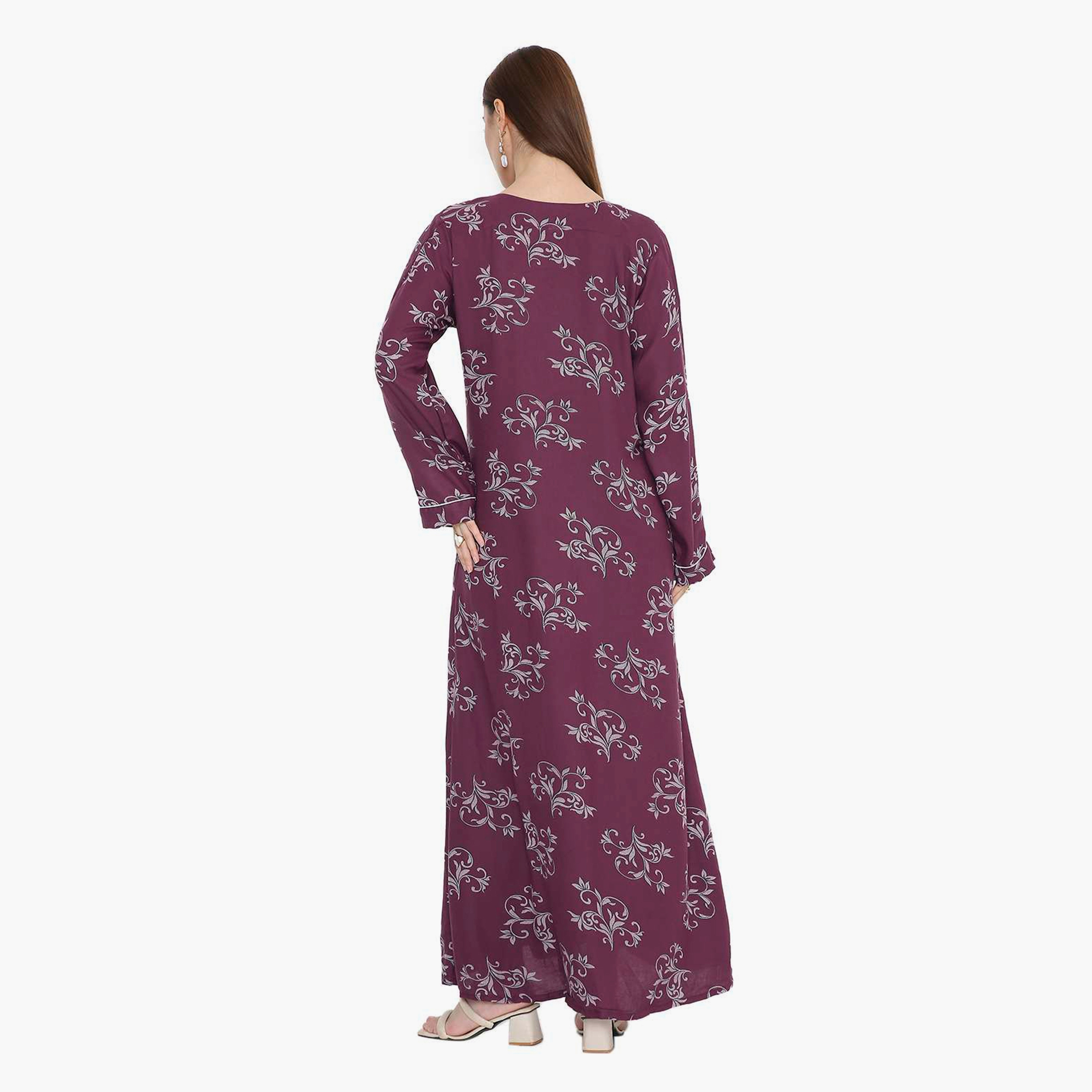 جلابية نسائية بطبعة كرمة العنب وكسرات من هنا أند سارة-women-arabicclothing-jalabiyas-image-10