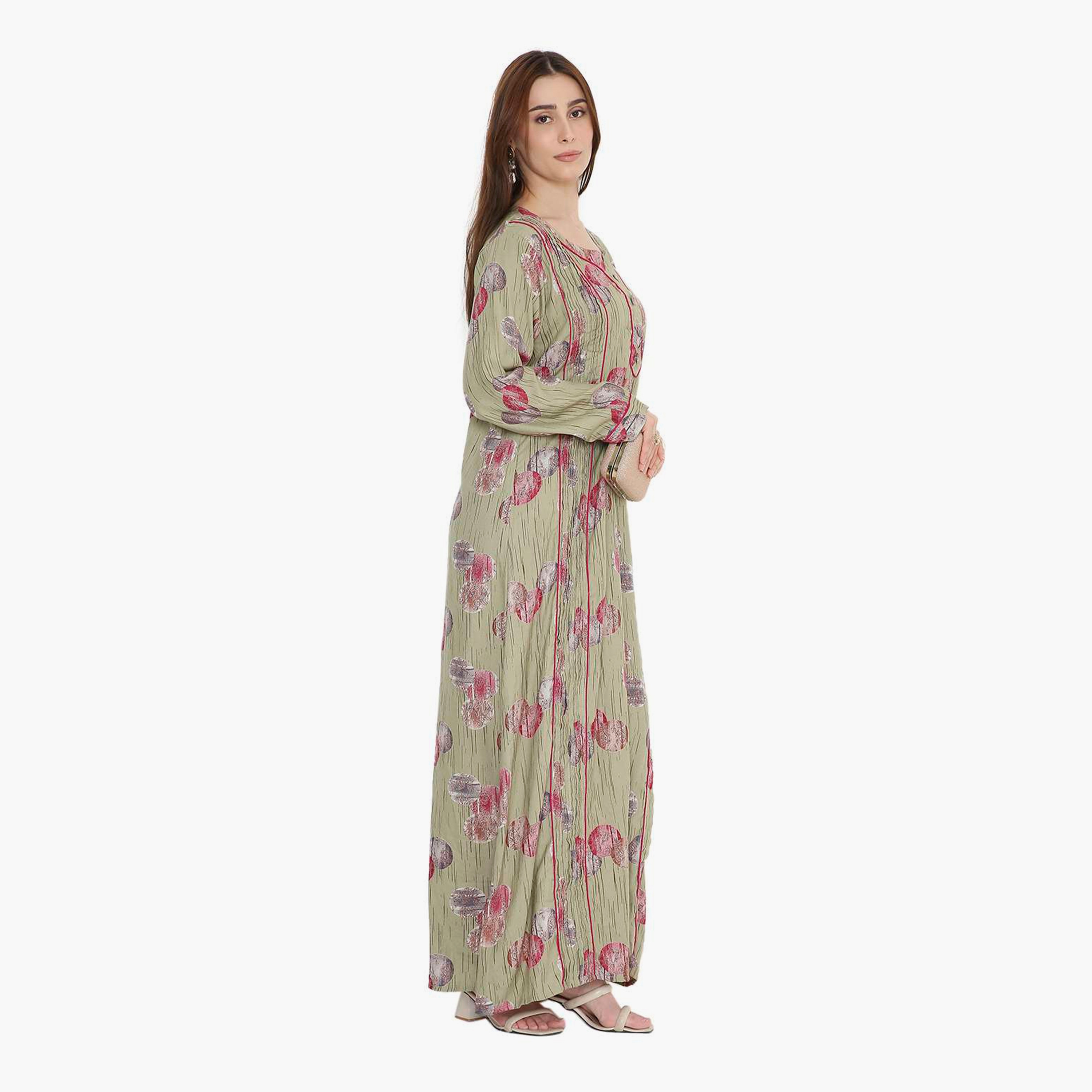 جلابية نسائية بطبعة تجريدية وكسرات من هنا أند سارة-women-arabicclothing-jalabiyas-image-3
