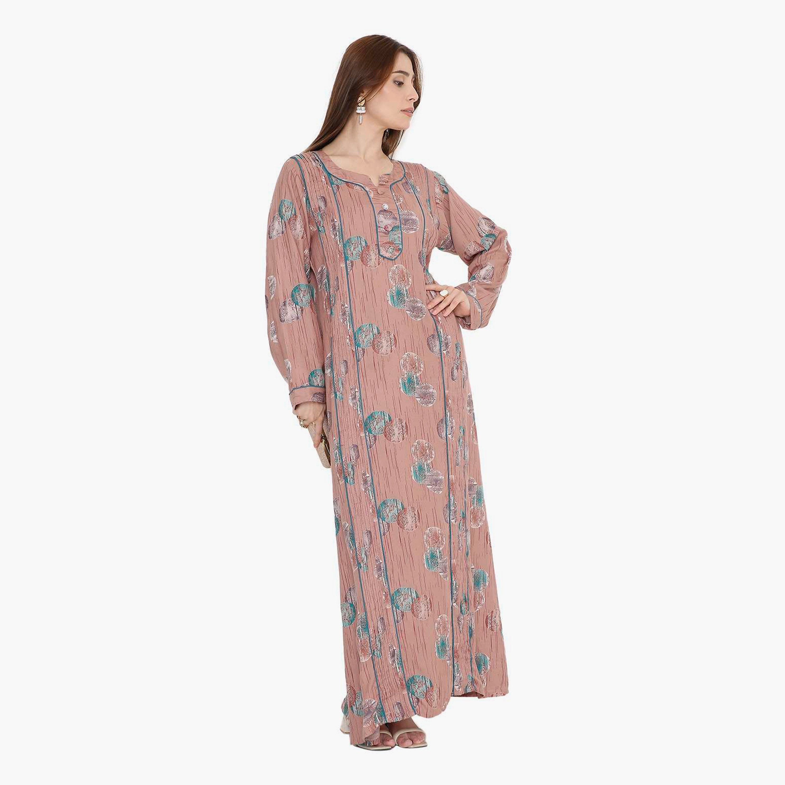 جلابية نسائية بطبعة تجريدية وكسرات من هنا أند سارة-women-arabicclothing-jalabiyas-image-8