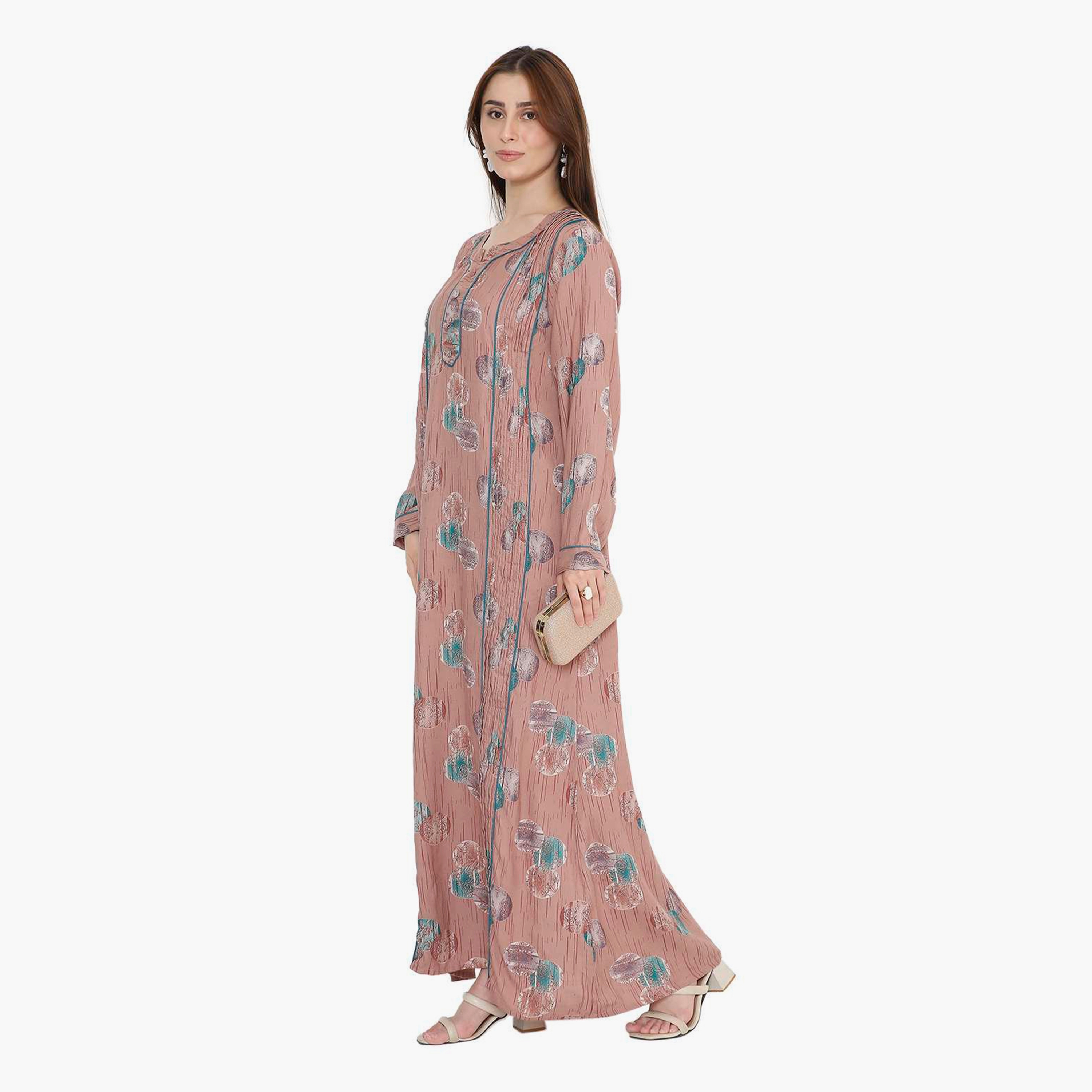 جلابية نسائية بطبعة تجريدية وكسرات من هنا أند سارة-women-arabicclothing-jalabiyas-image-9