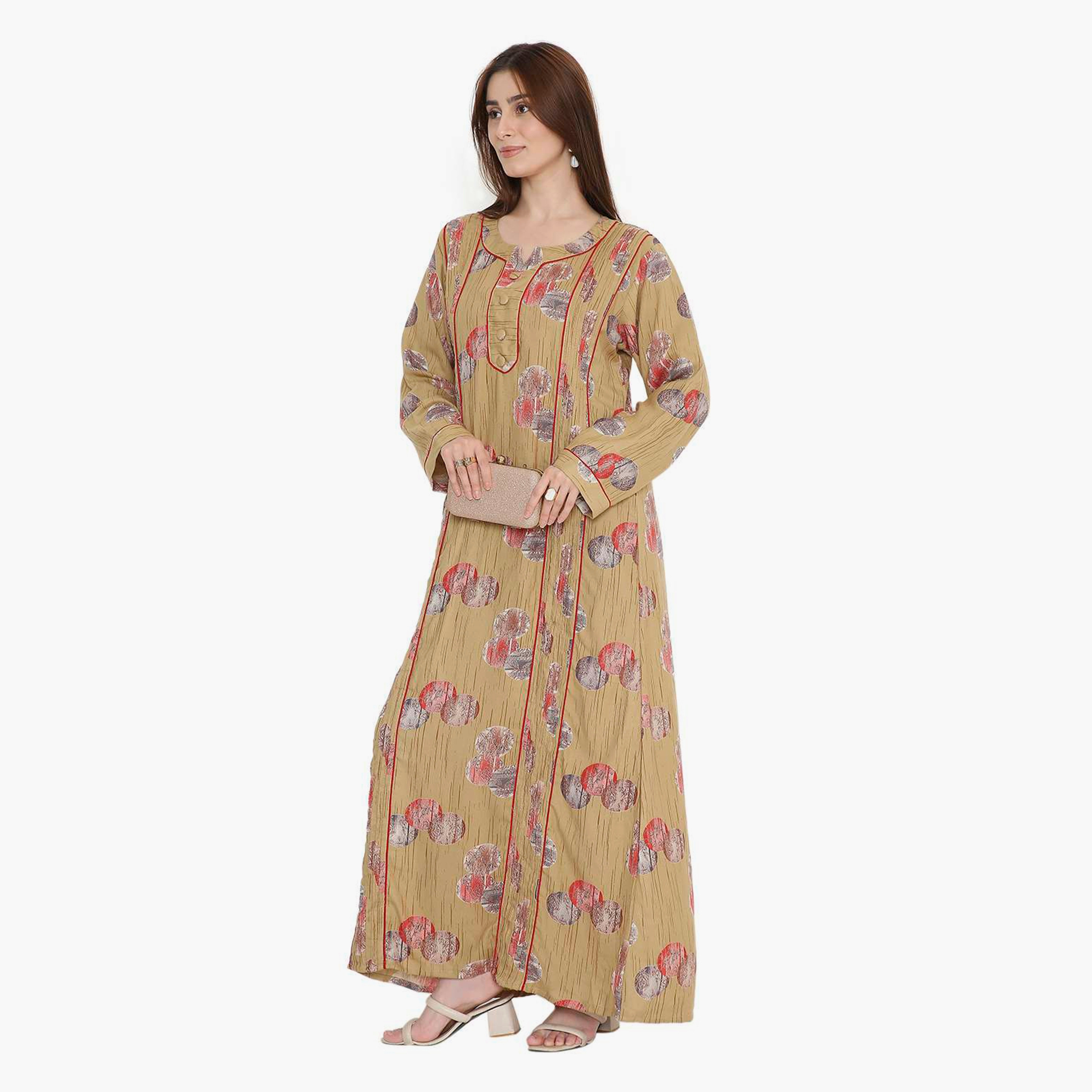 جلابية نسائية بطبعة تجريدية وكسرات من هنا أند سارة-women-arabicclothing-jalabiyas-image-14