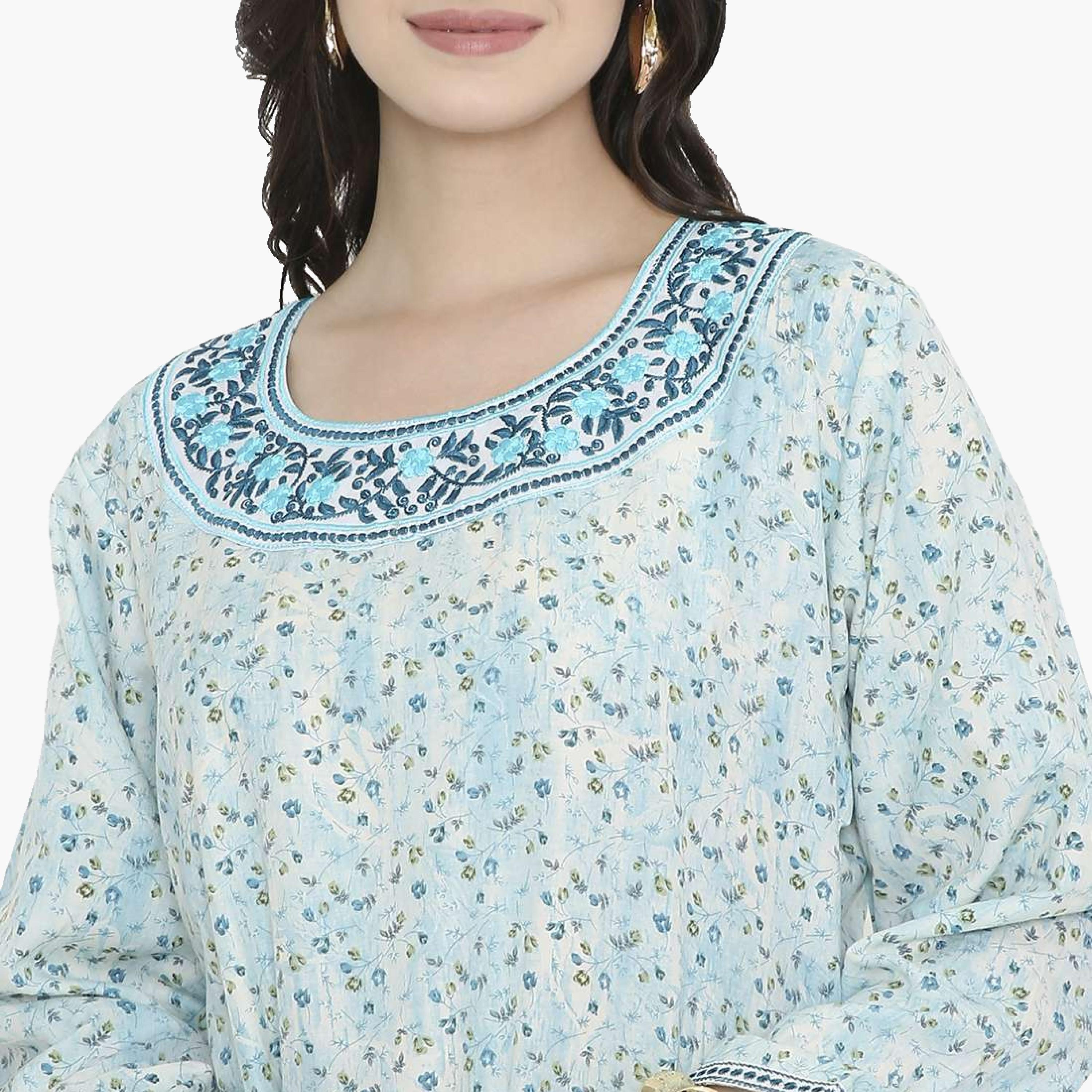 HanaandSara Floral Print Women's Jalabiya-women-arabicclothing-jalabiyas-image-2
