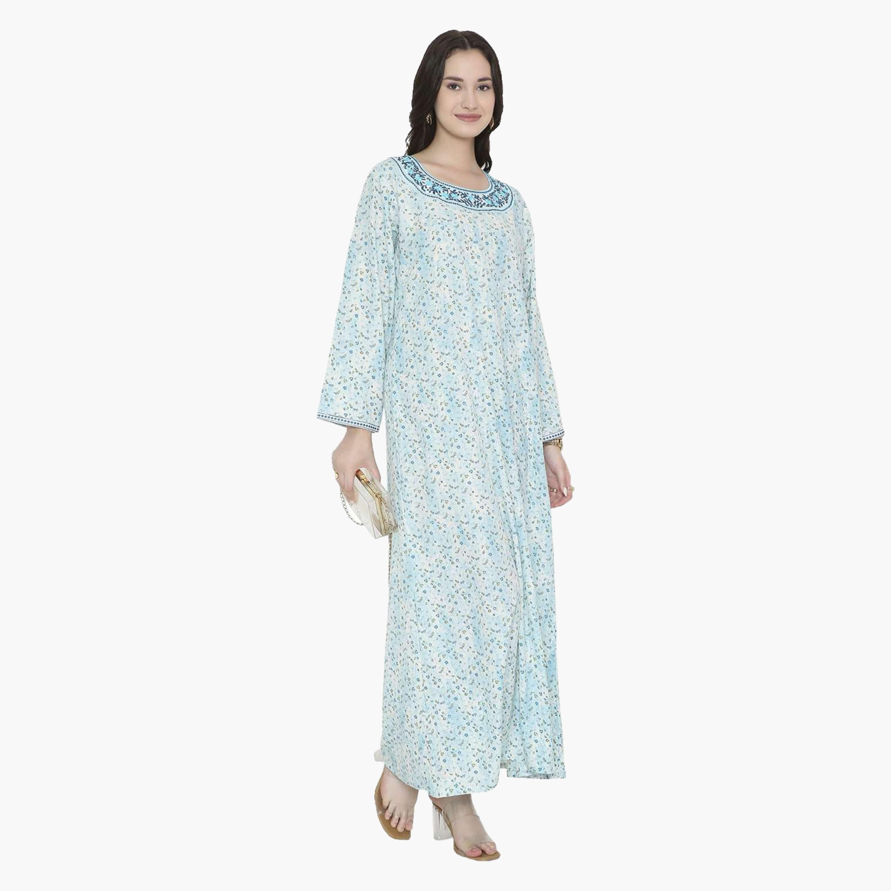 HanaandSara Floral Print Women's Jalabiya-women-arabicclothing-jalabiyas-image-3
