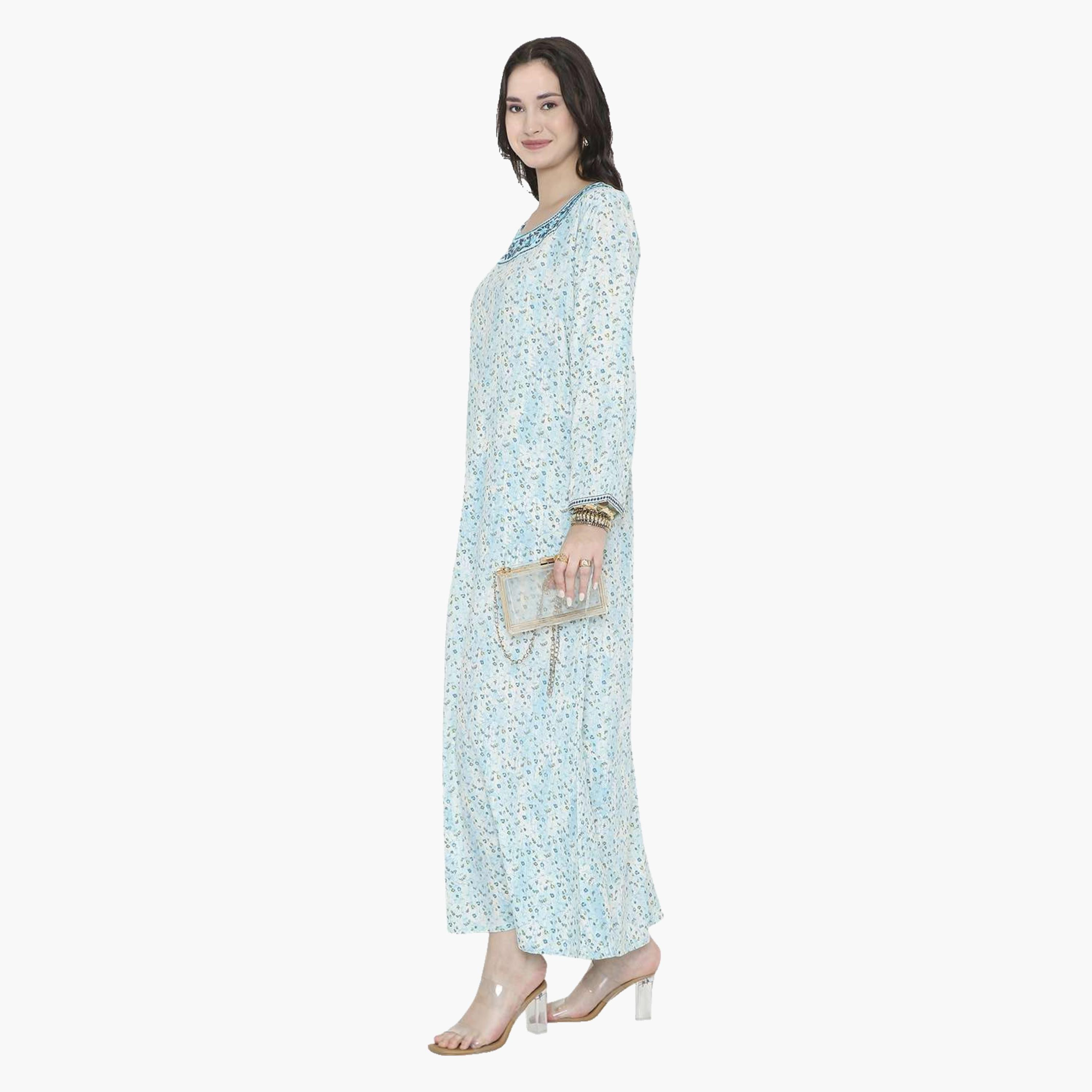 HanaandSara Floral Print Women's Jalabiya-women-arabicclothing-jalabiyas-image-4