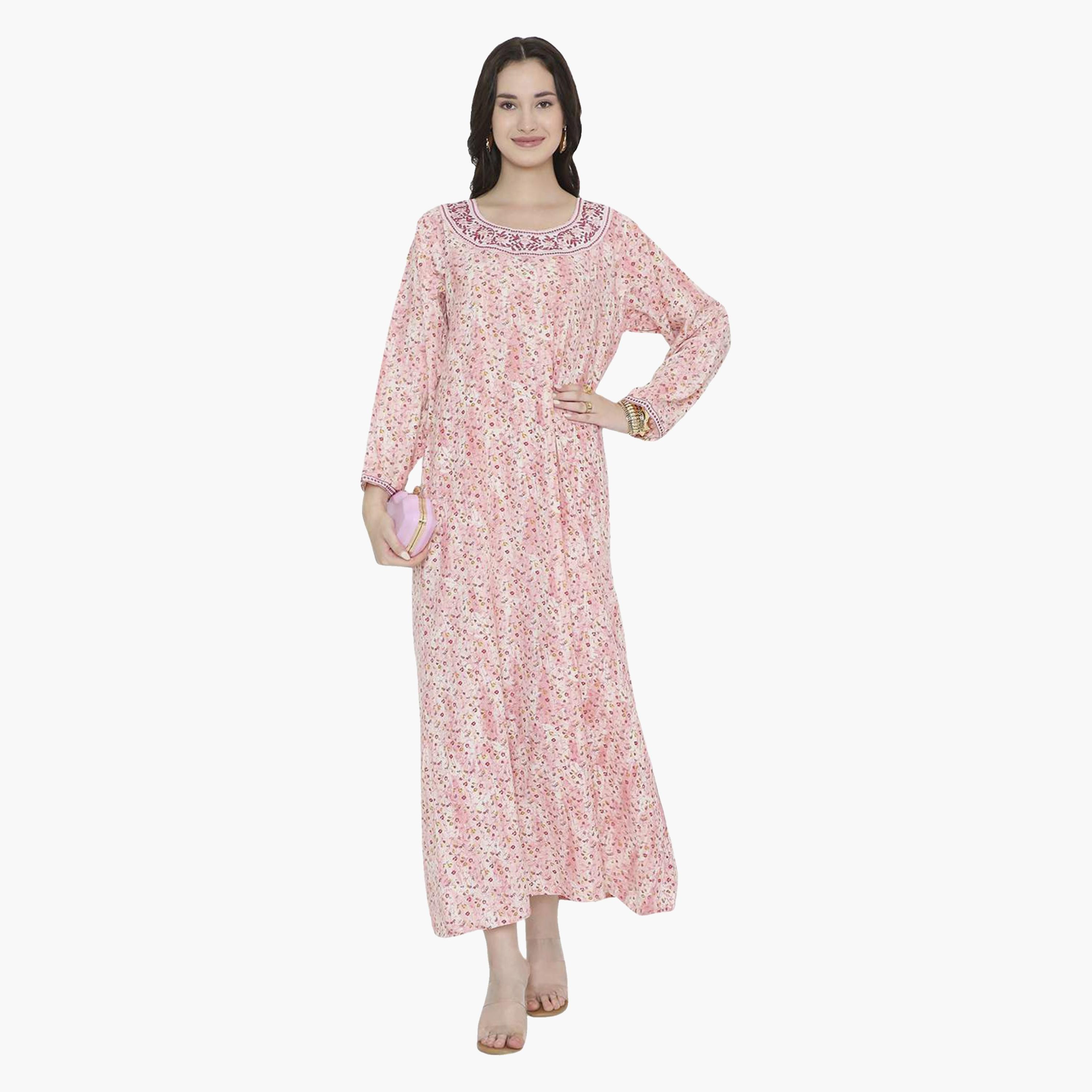 HanaandSara Floral Print Women's Jalabiya-women-arabicclothing-jalabiyas-image-6