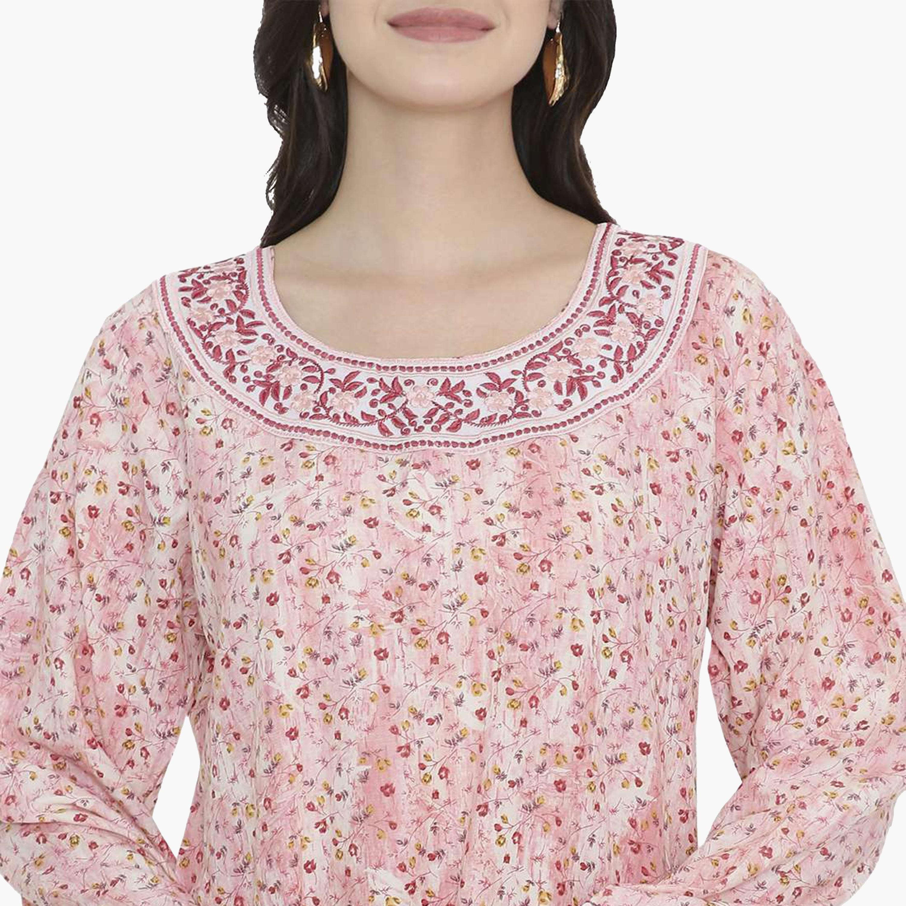 HanaandSara Floral Print Women's Jalabiya-women-arabicclothing-jalabiyas-image-7