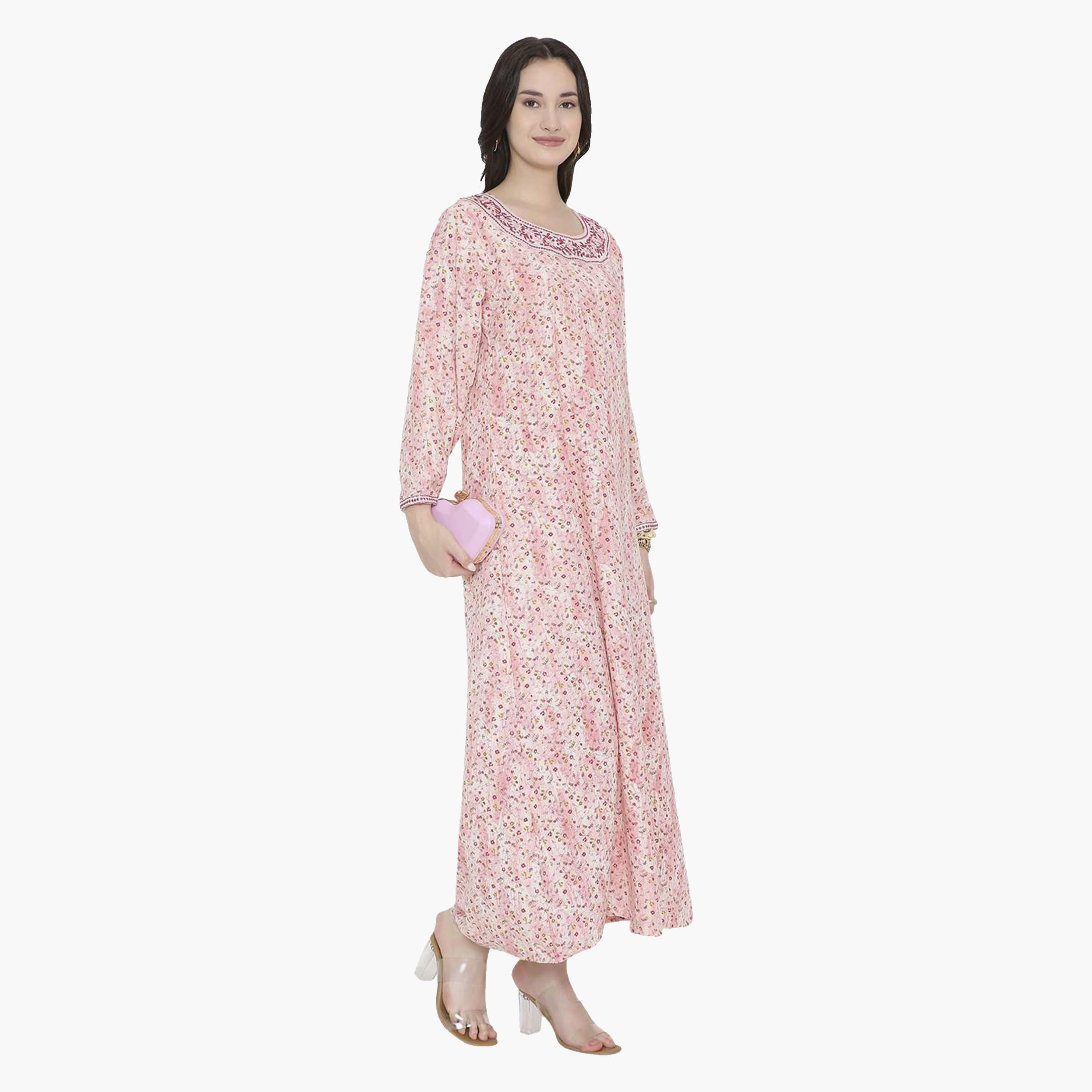 HanaandSara Floral Print Women's Jalabiya-women-arabicclothing-jalabiyas-image-8