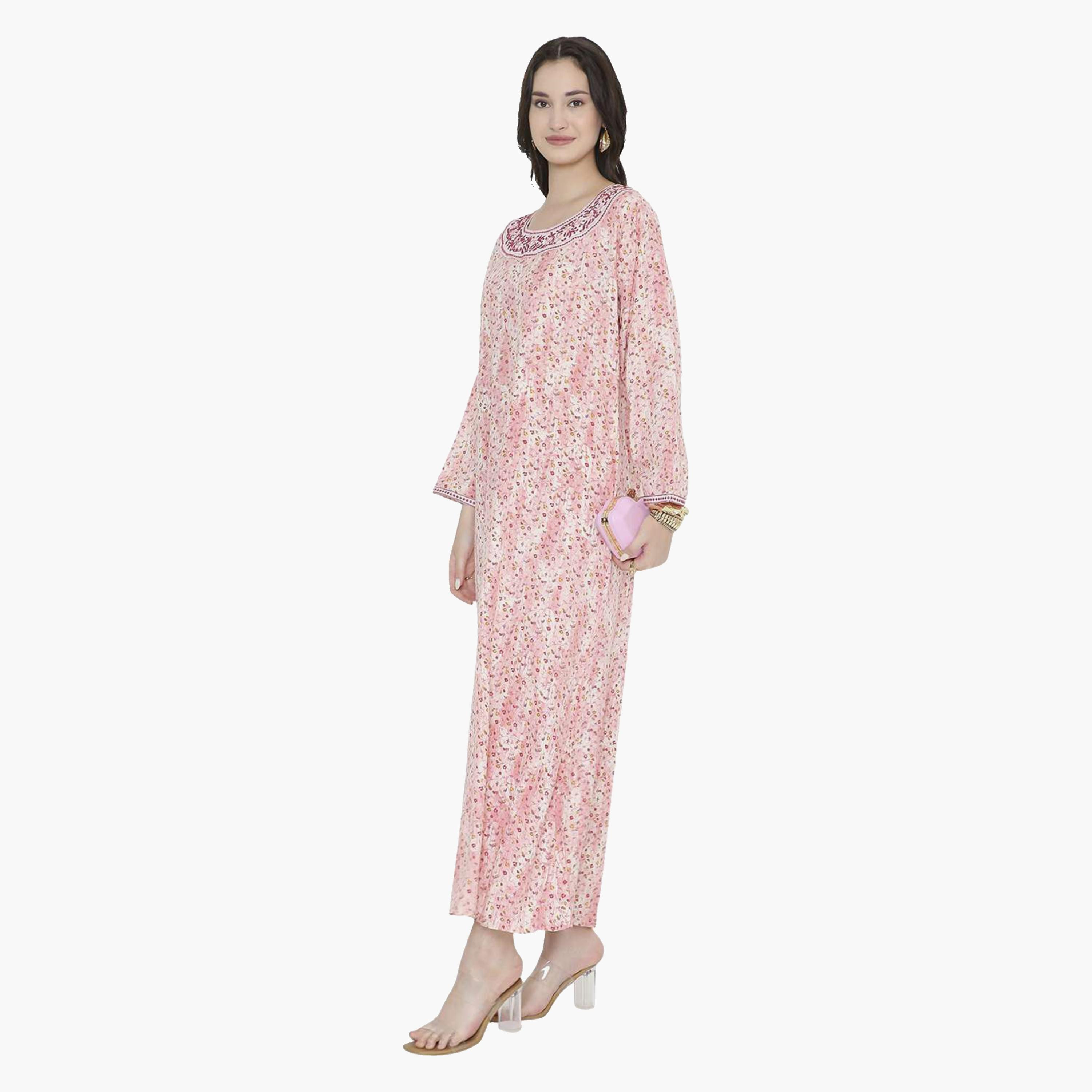 HanaandSara Floral Print Women's Jalabiya-women-arabicclothing-jalabiyas-image-9