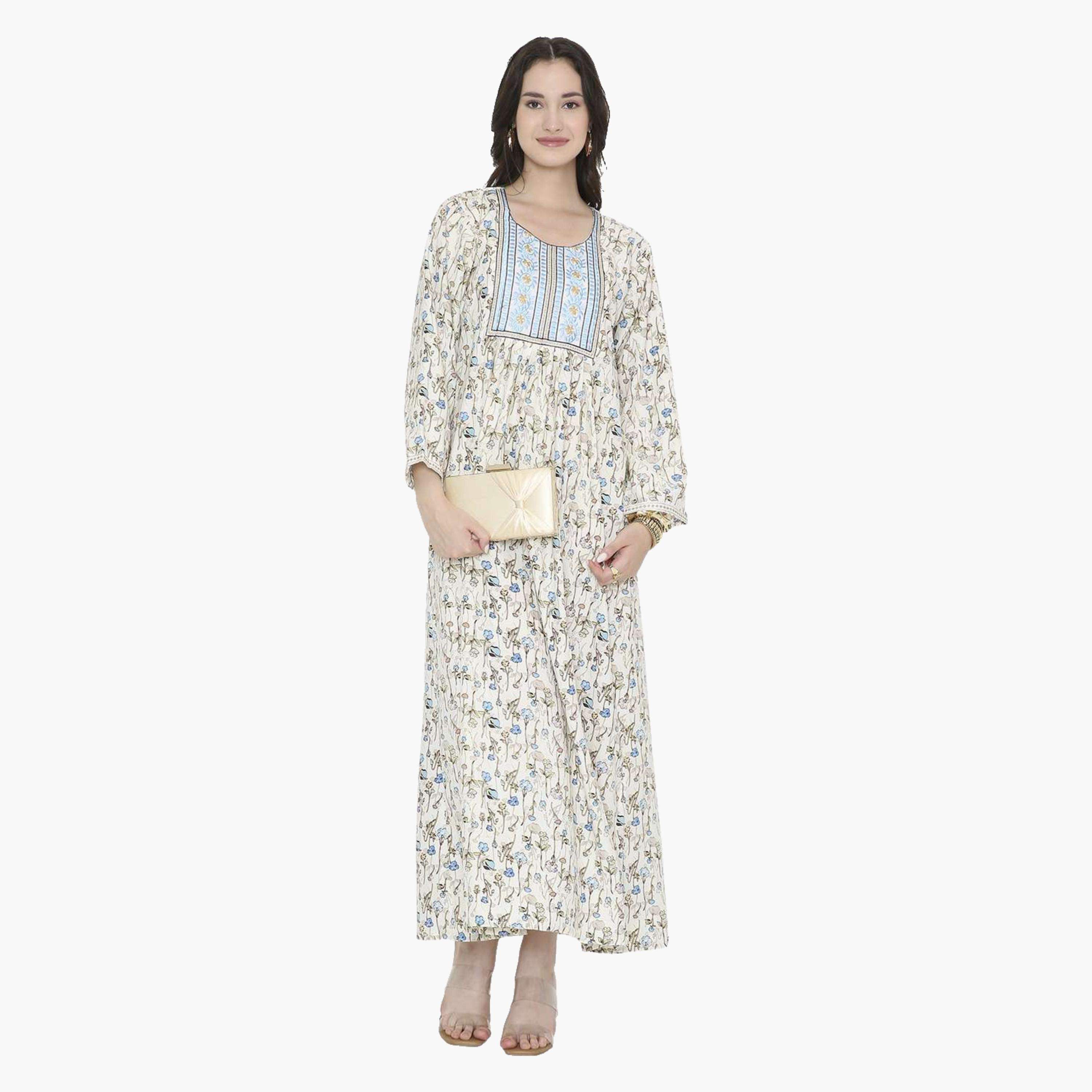 HanaandSara Floral Print Women's Jalabiya-women-arabicclothing-jalabiyas-image-1