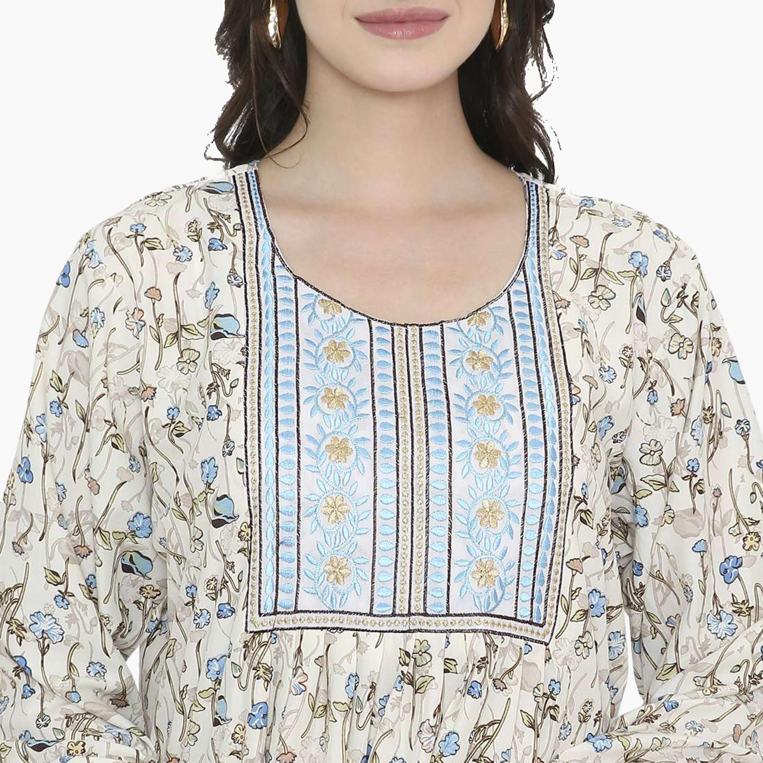 HanaandSara Floral Print Women's Jalabiya-women-arabicclothing-jalabiyas-image-2