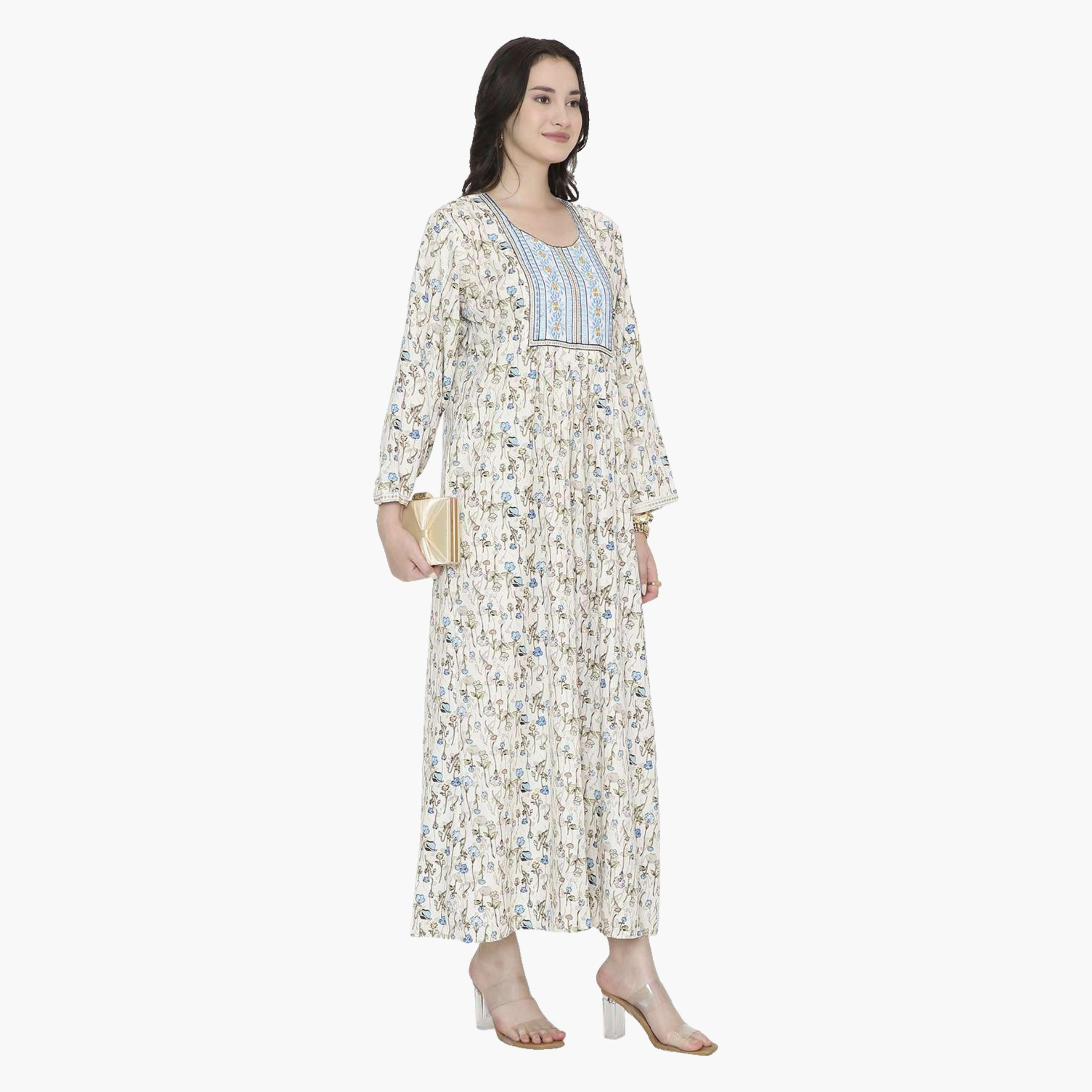 جلابية نسائية بطبعة ورود من هانا اند سارة-women-arabicclothing-jalabiyas-image-3