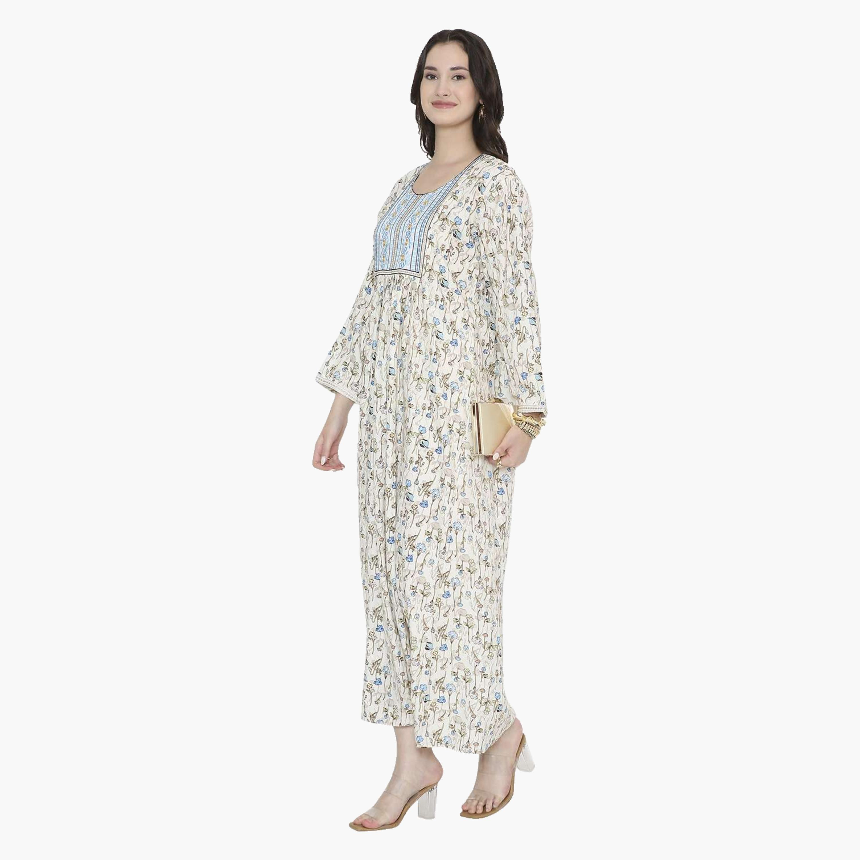 جلابية نسائية بطبعة ورود من هانا اند سارة-women-arabicclothing-jalabiyas-image-4